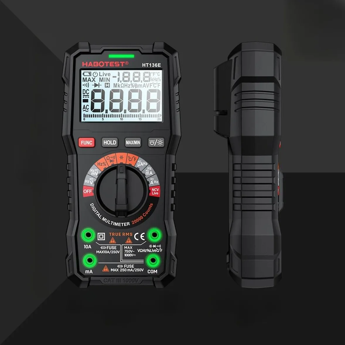 HABOTEST HT136E multimetr cyfrowy, wydajny tester dla profesjonalnych elektryków (HT136E)