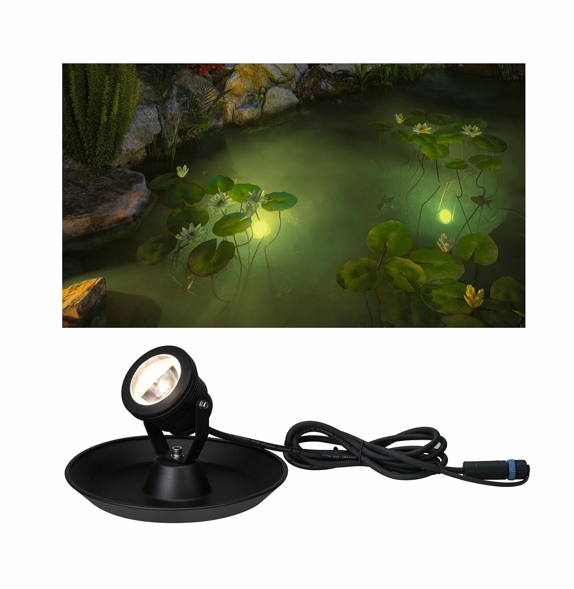 Paulmann Plug & Shine LED oprawa do stawu okrągła ściemn. 1x2,8 W IP68 czarna 3000 K