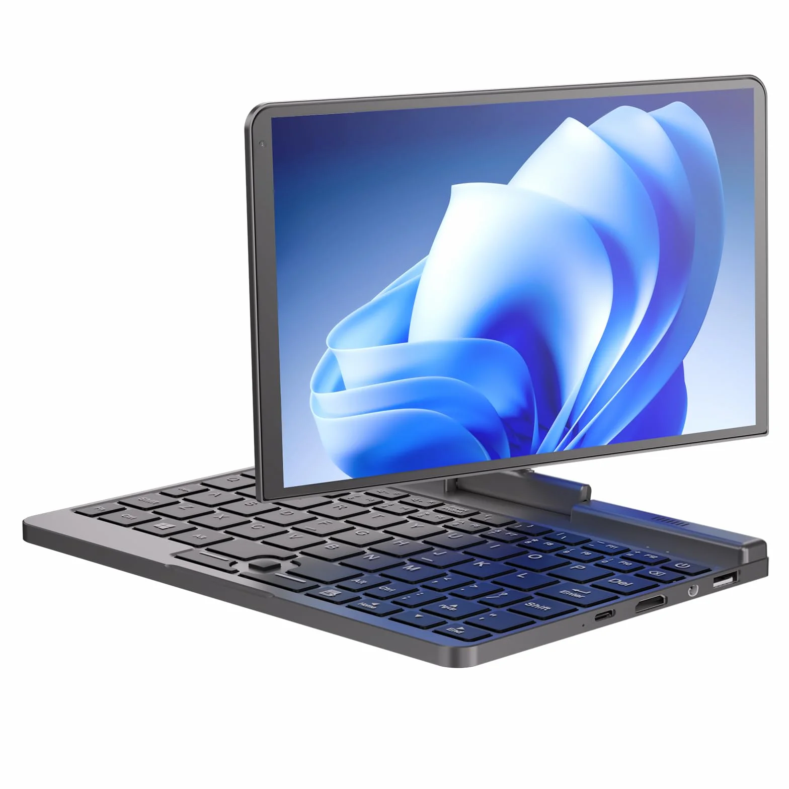 Mini laptop 8-calowy, 2 w 1, Win 11, dotykowy ekran HD, obrotowa kieszonka na pismo, 12 GB RAM, 512 GB SSD, podświetlana klawiatura, N150, 2MP kamera, WiFi 6, BT5.2