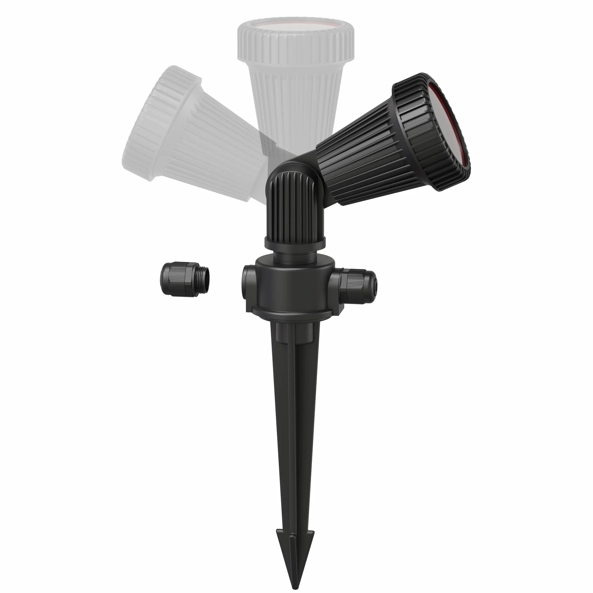 ledscom.de Zestaw 10 reflektorów ogrodowych z kolcem uziemiającym PIRK z wtyczką Schuko do użytku na zewnątrz, czarny, w tym GU10 LED (ciepła biel, 7,6 W każdy, 1103 lm, 33°)