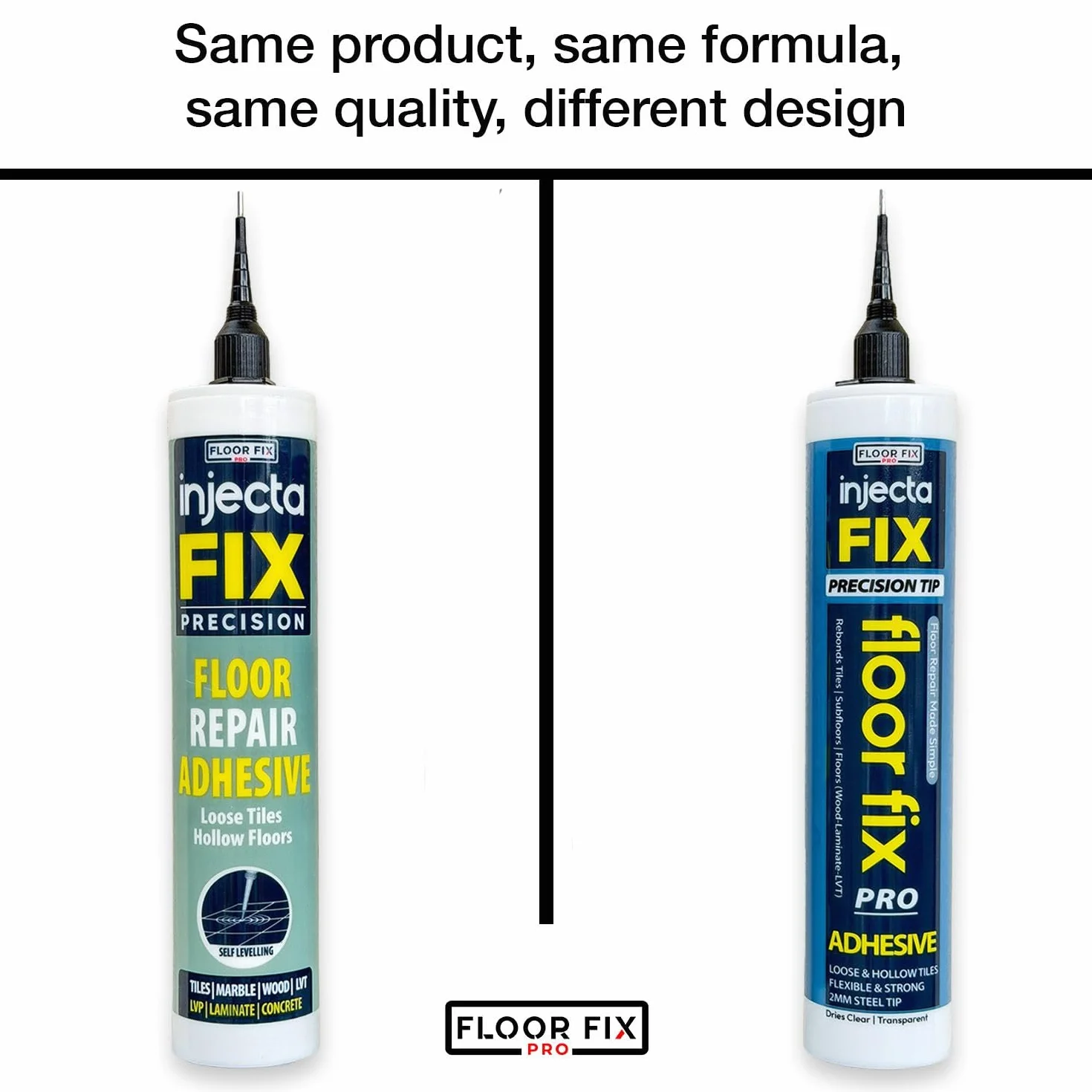 Floor-Fix Pro - Injectafix 300ml naprawia złuszczone płytki i podłogi puste - Zawiera końcówkę wtryskową do wąskich linii fug.
