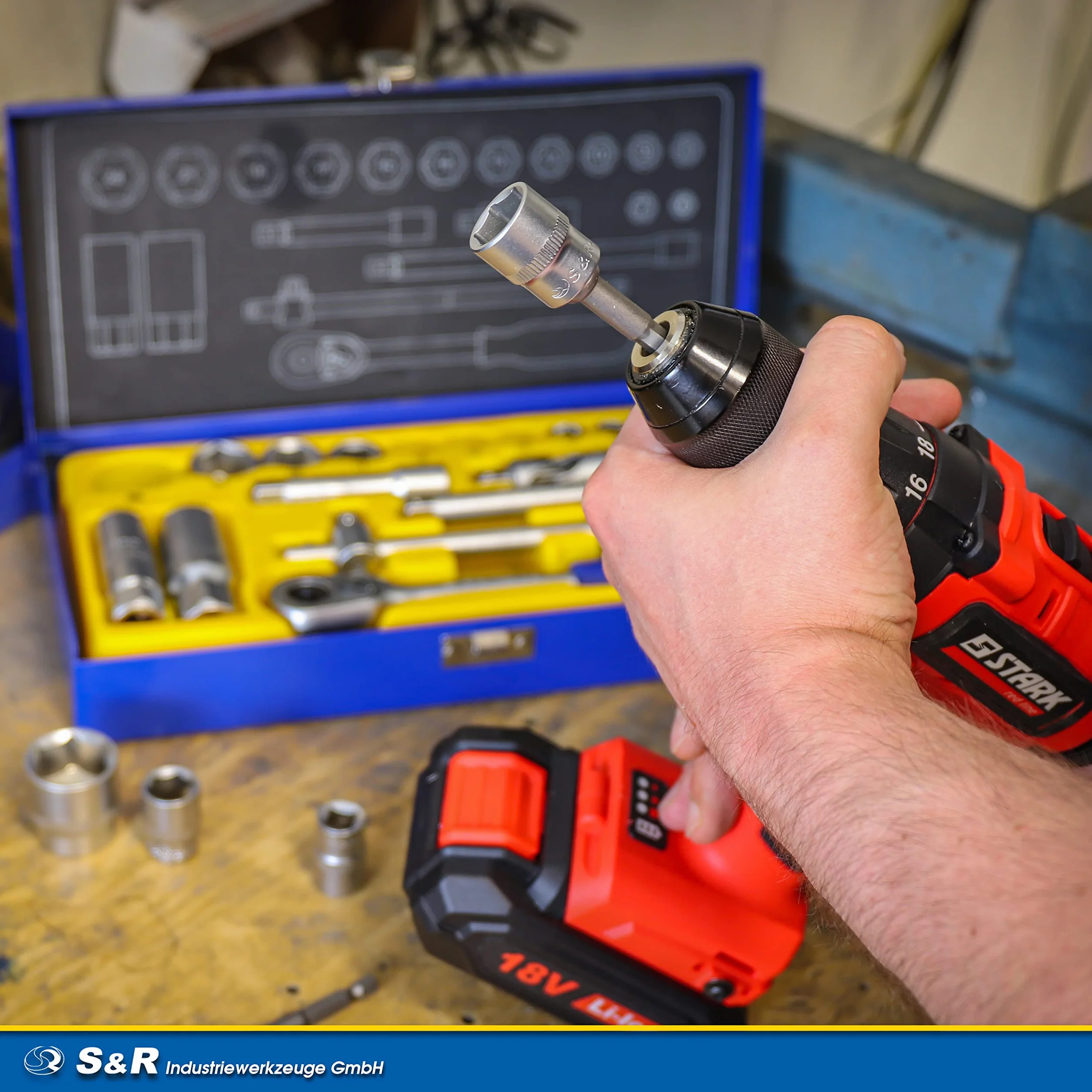 S&R Zestaw adapterów do kluczy nasadowych sześciokątnych na 1/4", 1/2", 3/8" czworokątny, do wiertarki i wkrętarki akumulatorowej, do wkręcania bez zagięcia, klucze nasadowe i nasadki nasadowe,