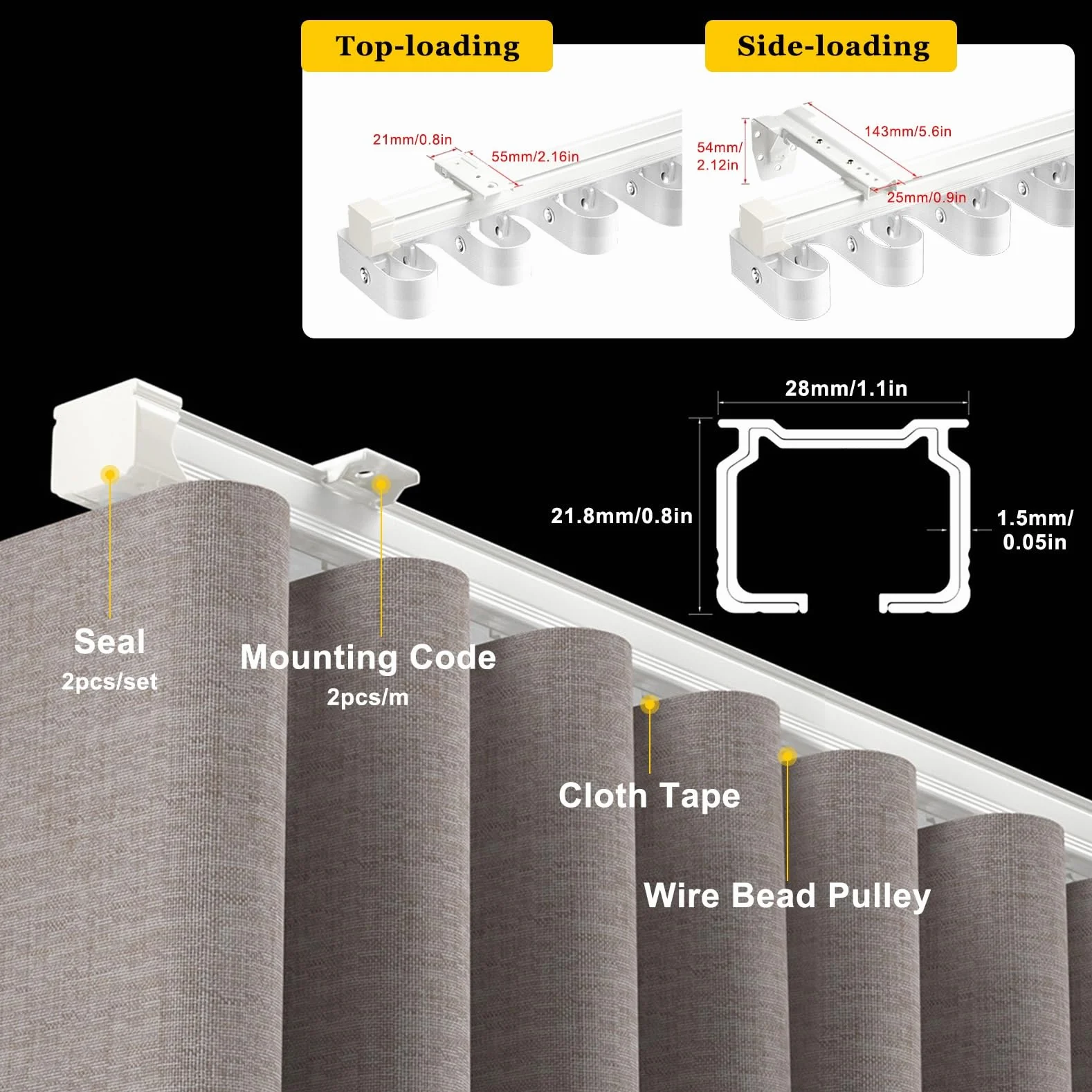 Wytrzymały system szyn górskich ze stopu aluminium – prosty tor do pojedynczego otwarcia 7,6 cm koło pasowe ciche działanie, trwałe zastosowanie na zewnątrz, idealne do górskich przygód