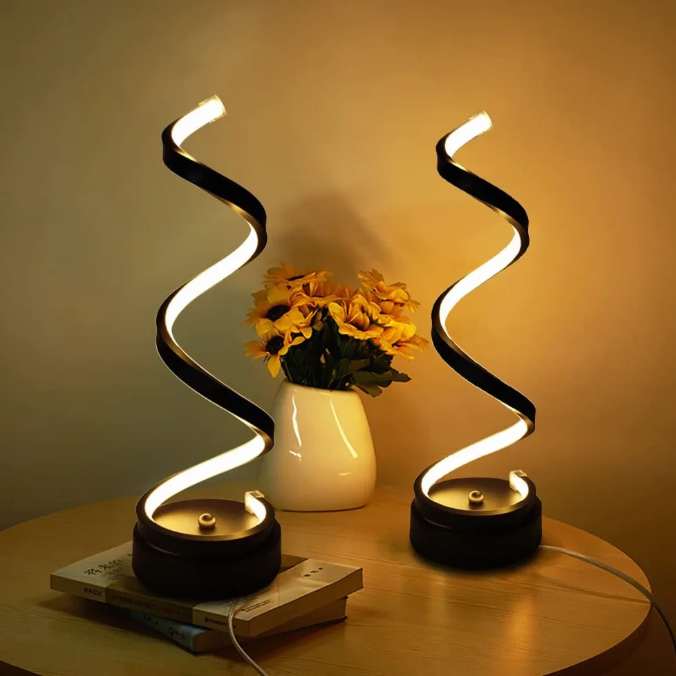 Ściemniana lampka nocna LED, 2 sztuki, ciepła biel, 12 W, czarna, lampa stołowa z metalową podstawą, do wnętrz, sypialni, salonu, pracy, baru, restauracji