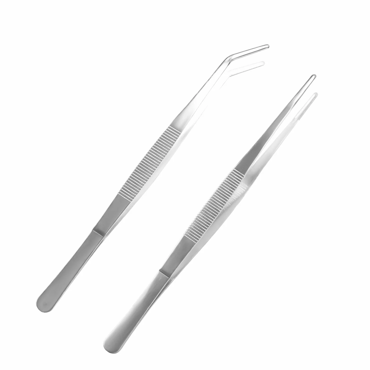 Zakrzywiona i prosta pęseta ze stali nierdzewnej 14 cm, 2 sztuki – zakrzywiona mini pęseta dla zwierząt wodnych, koralowców, majsterkowania, naprawy pędów roślin