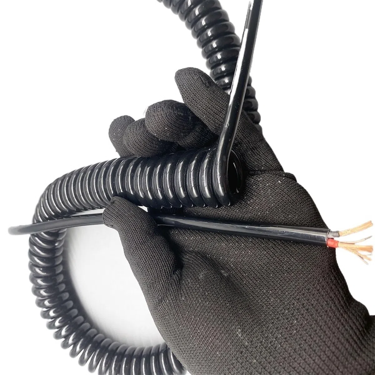 Zwinięty przewód spiralny, 2 żyły Teleskopowy Przewód Teleskopowy 1,5 mm Kwadratowy Rozciągliwy 1-12 metrów Czarny Kabel Spiralny Przedłużenie Sprężyny Czystej Miedzi (Rozciągliwy 12 metrów)