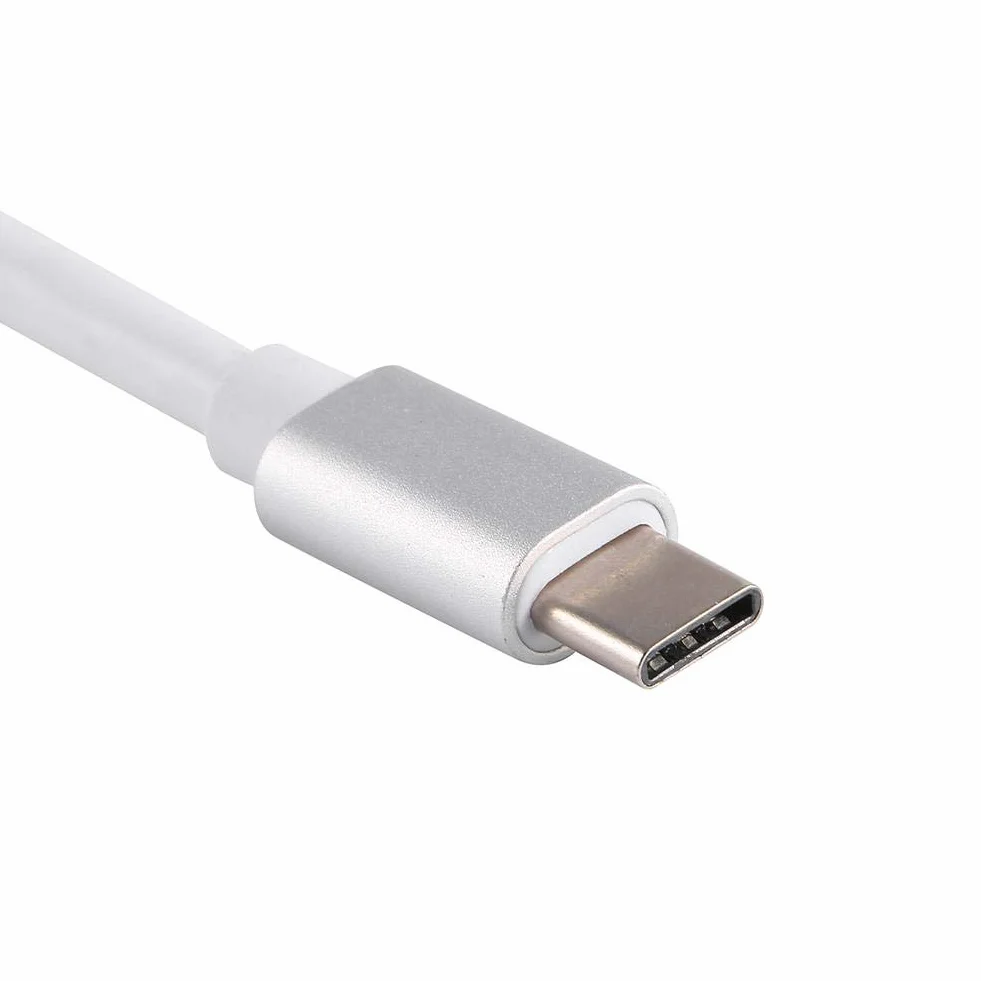 USB-C-zu-VGA-Adapter, USB 3.1 10-Gbit/s-Hochgeschwindigkeitsdatenrate zu HDMI-DVI/VGA-Port-Monitor-Projektor Laufwerksfreier Konverter für Serien(Silber)