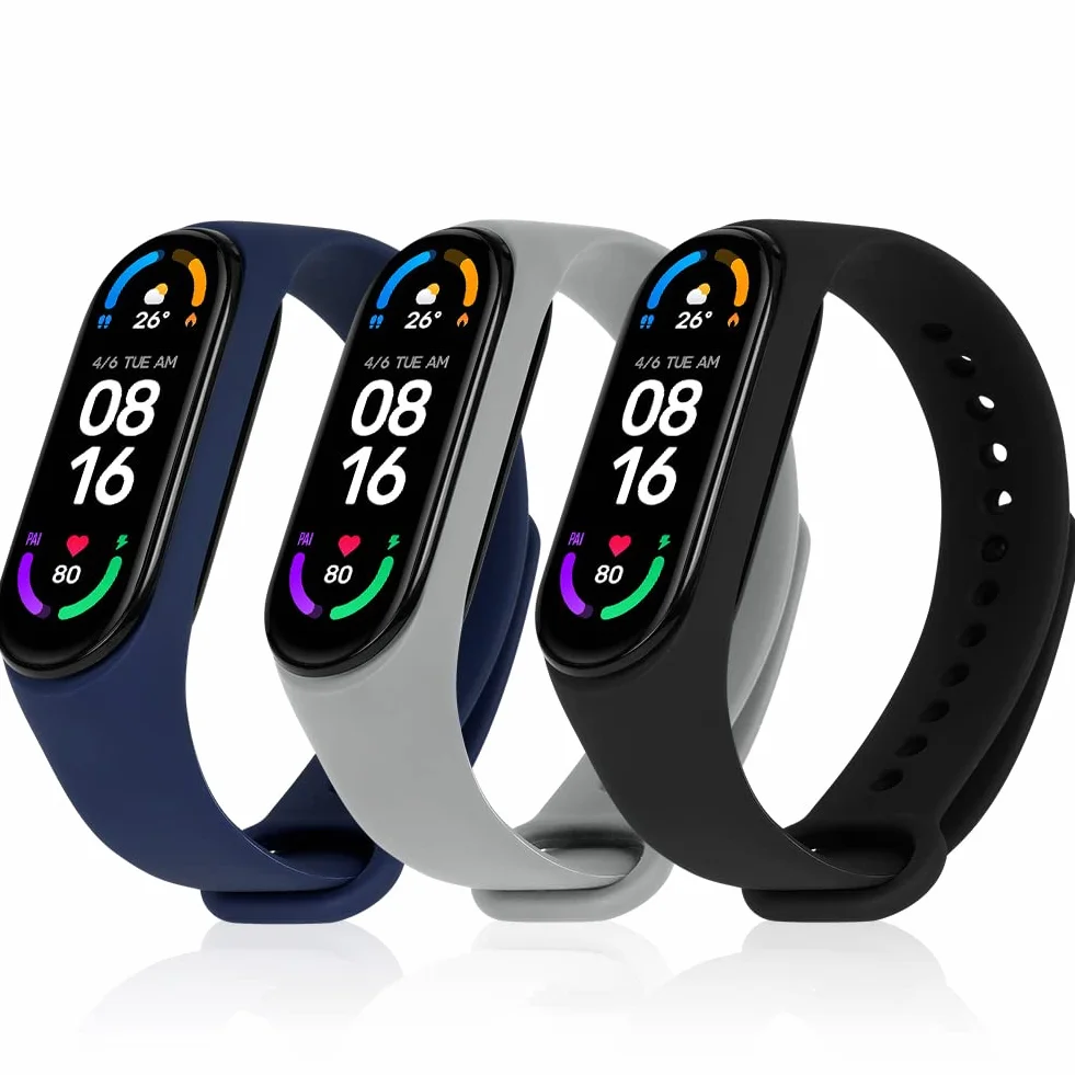 Pasek do Xiaomi Mi Band 7 6 5 4 3 silikonowy dzianinowy ze stali nierdzewnej regulowany sportowy 20 szt.