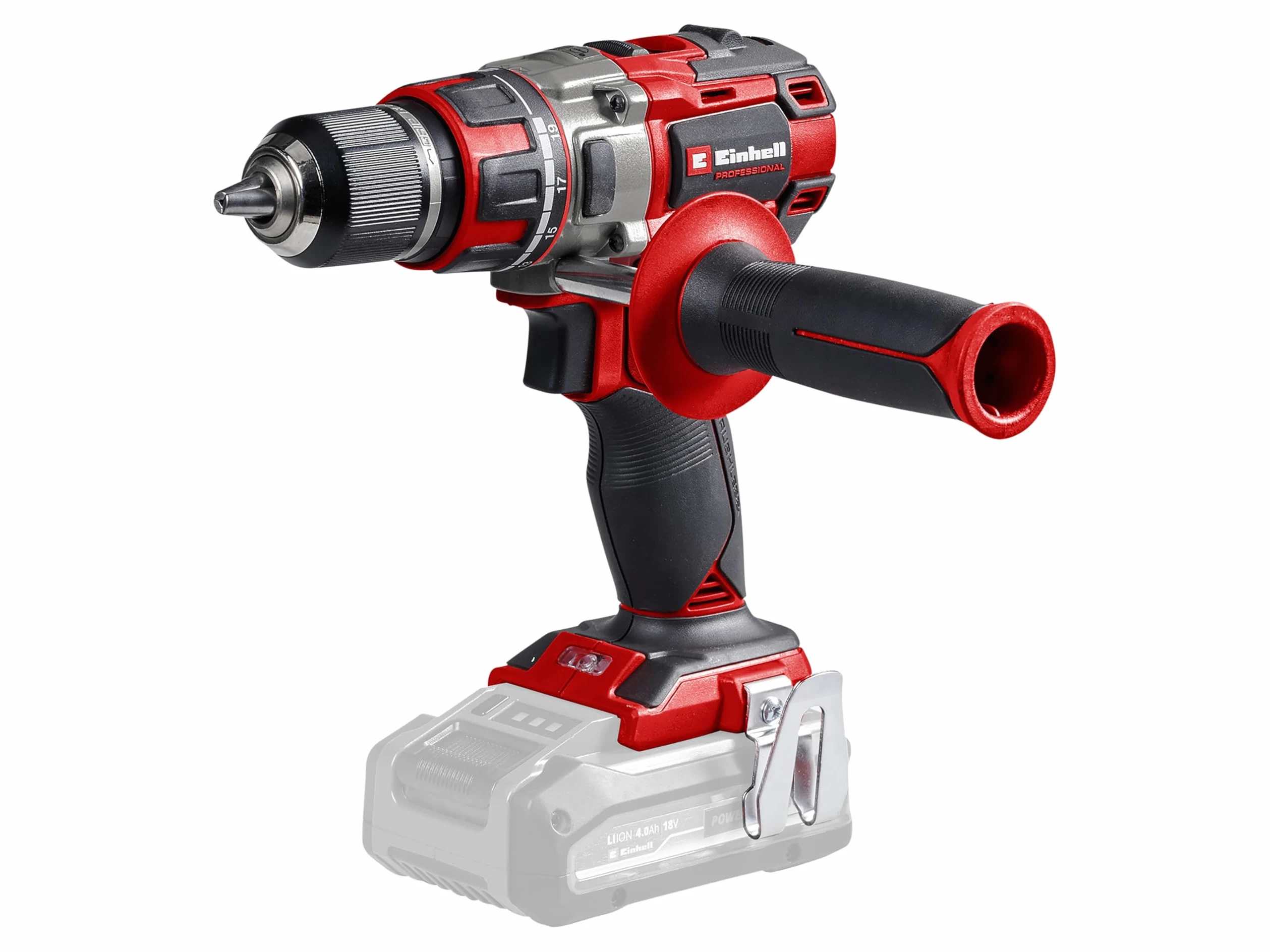 Einhell Profesjonalna wiertarko-wkrętarka akumulatorowa TP-CD 18/80 Li BL-Solo Power X-Change (18 V, bezszczotkowa, 80 Nm, uchwyt wiertarski 13 mm, 2-biegowy, 19 poziomów momentu obrotowego, poziom