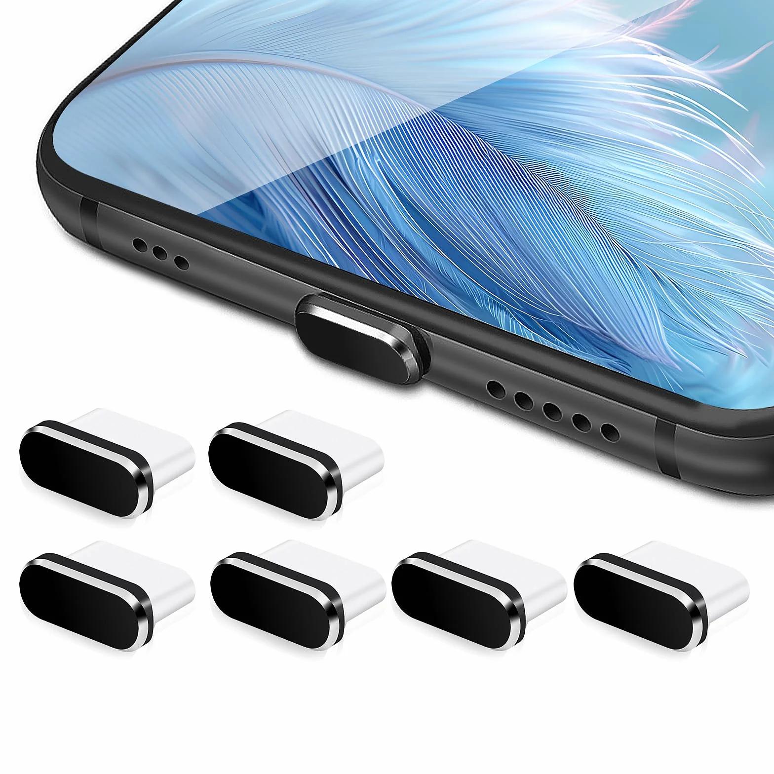 Metalowa osłona USB C przeciwpyłowa 6 sztuk