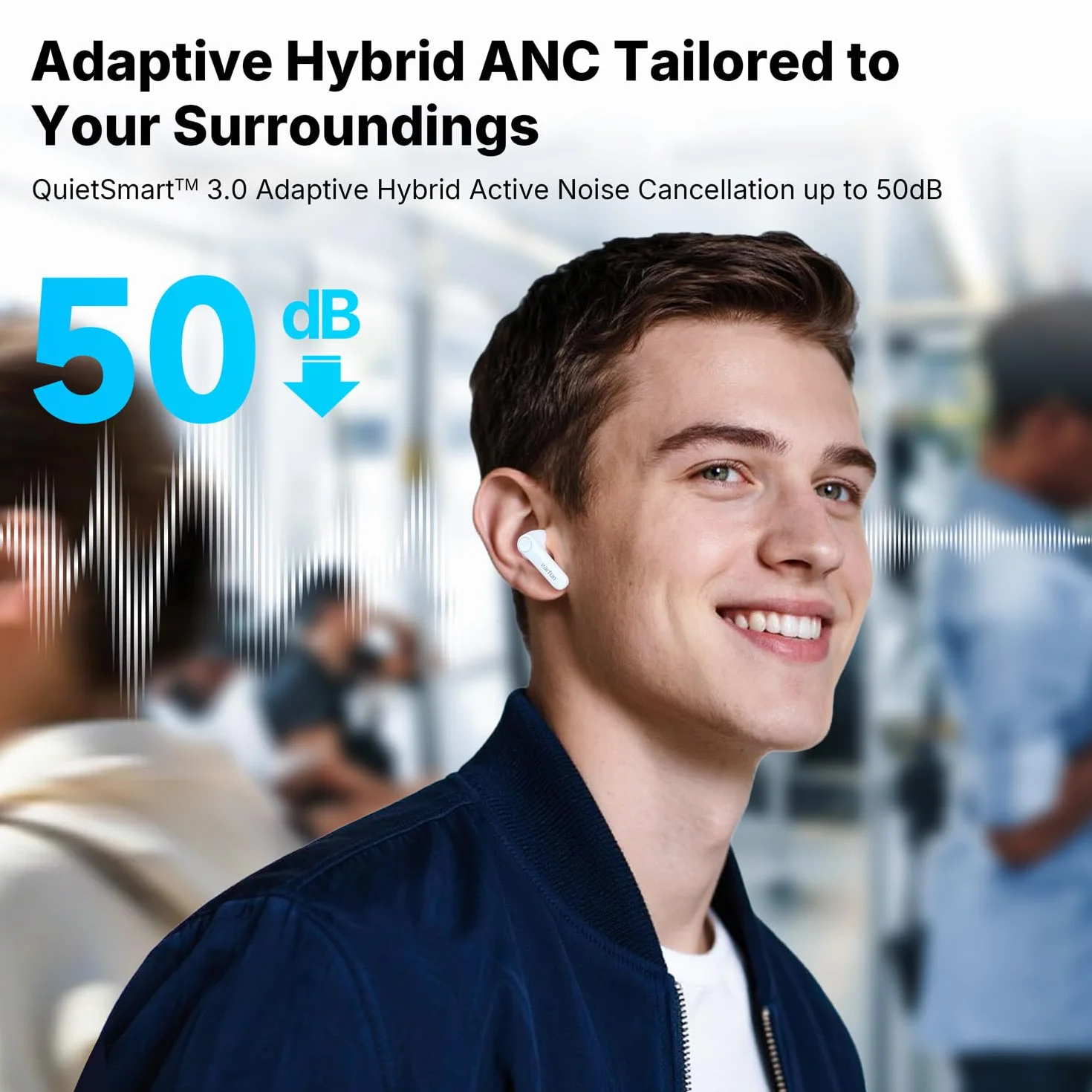 EarFun Air Pro 4+ słuchawki Bluetooth z redukcją szumów, hybrydowy system sterowników, Hi-Res Audio, aptX Lossless, LDAC, 6 Mik. AI połączeń, akumulator 54 godziny, multipoint, rozpoznawanie noszenia