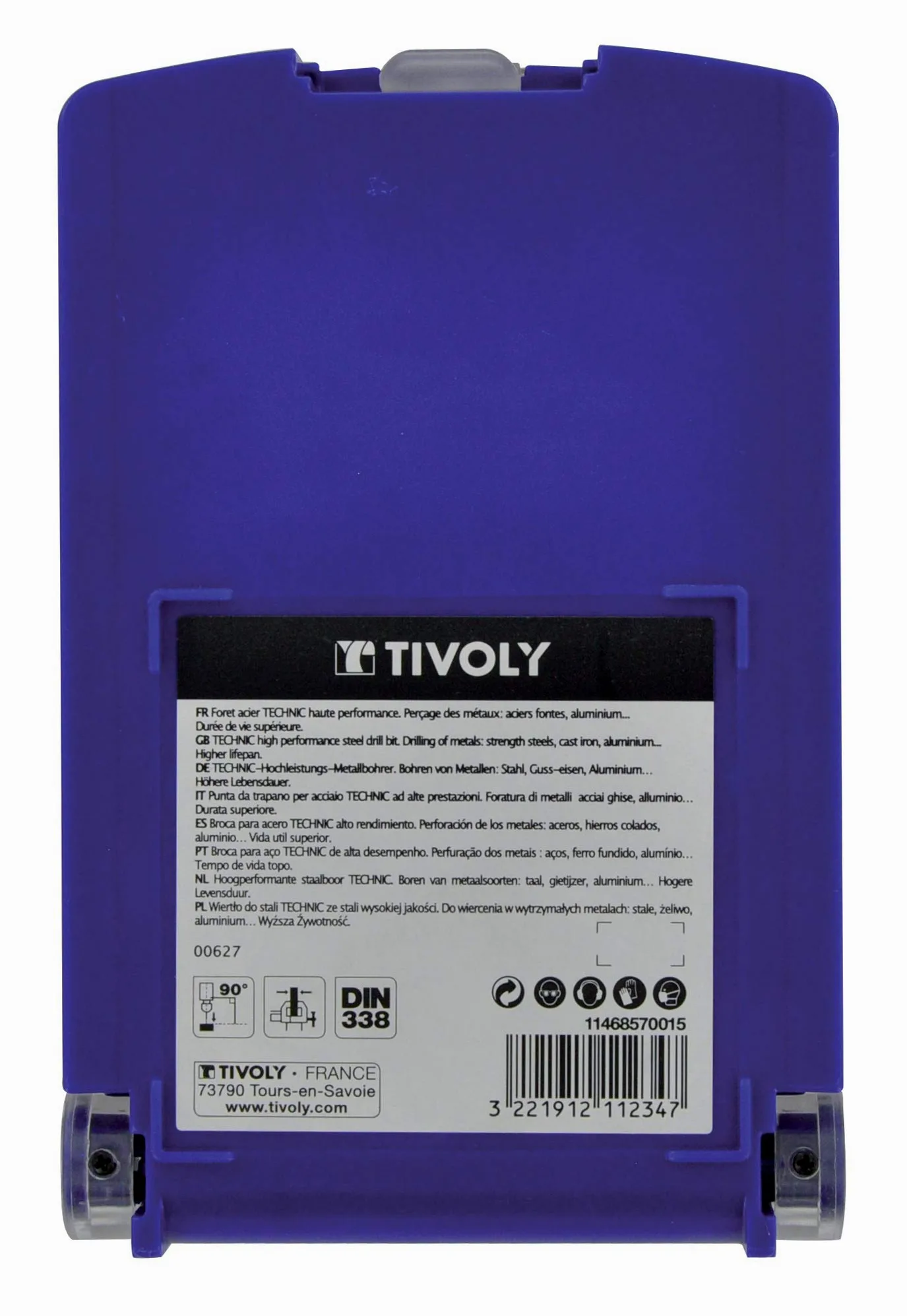 Tivoly 11468570015 T-Box typ E, 19 wierteł do metalu HSS Cobalt Technic Ø 1 do 10 mm x 0,5 mm
