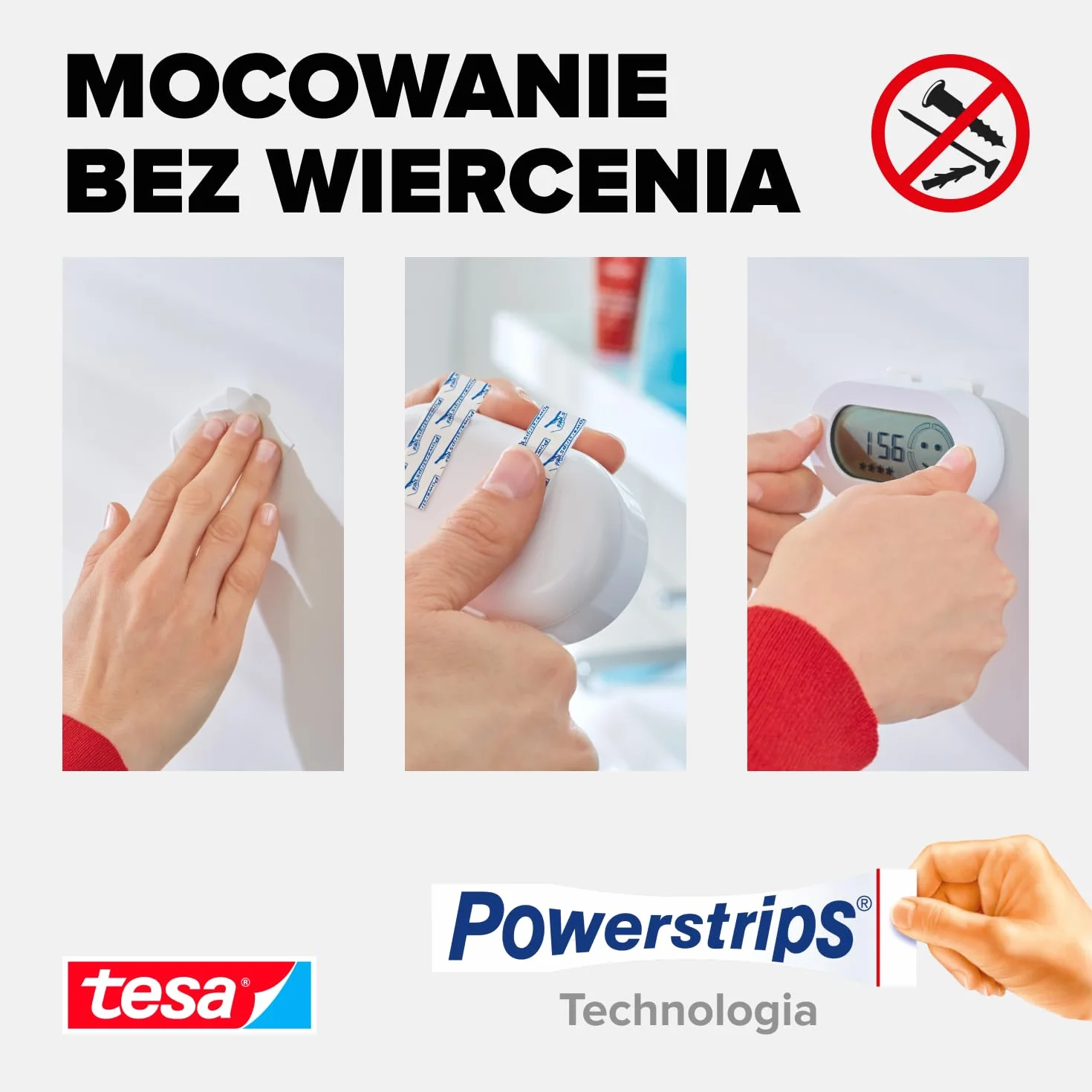 Tesa 58000-00102-00 Paski Montażowe, Biały, 10 sztuk