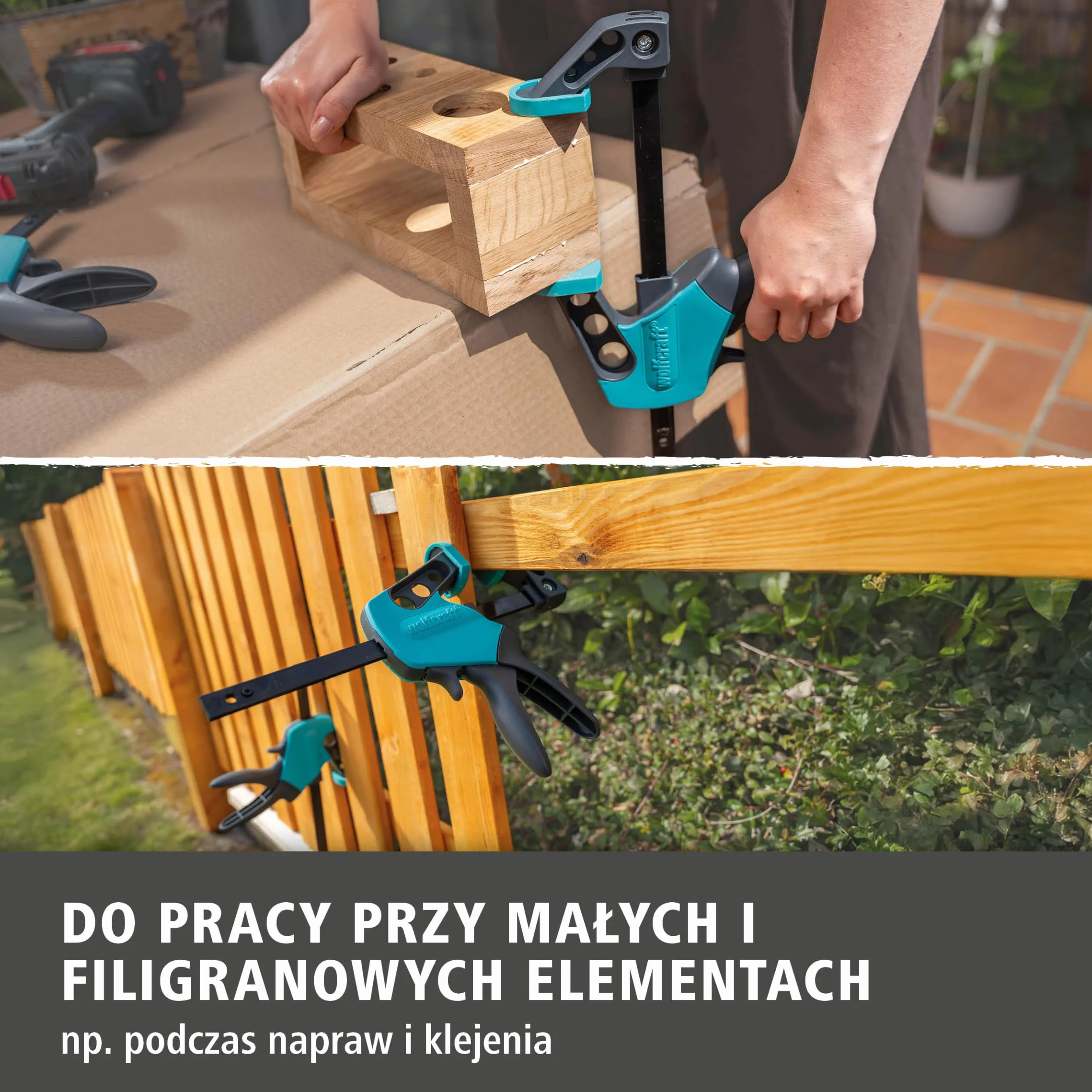 wolfcraft Ścisk jednoręczny EHZ „Easy” 75 mm - 300 mm I 3021000 I Ścisk jednoręczny do komfortowej pracy