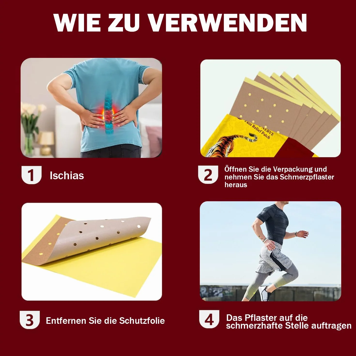 80 sztuk plastrów przeciwbólowych chińskich tygrysów, plastrów przeciwbólowych na mięśnie pleców i bóle stawów na kolana, plecy, stawy, ból mięśni szyi