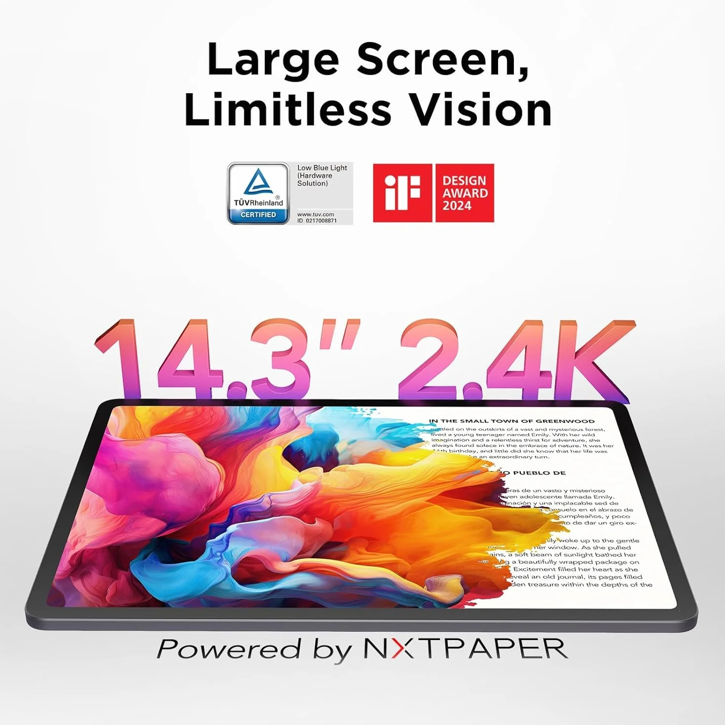 TCL NXTPAPER 14 tablet Wi-Fi 14" 16 GB RAM 256 GB ROM 10000 mAh 33 W szary