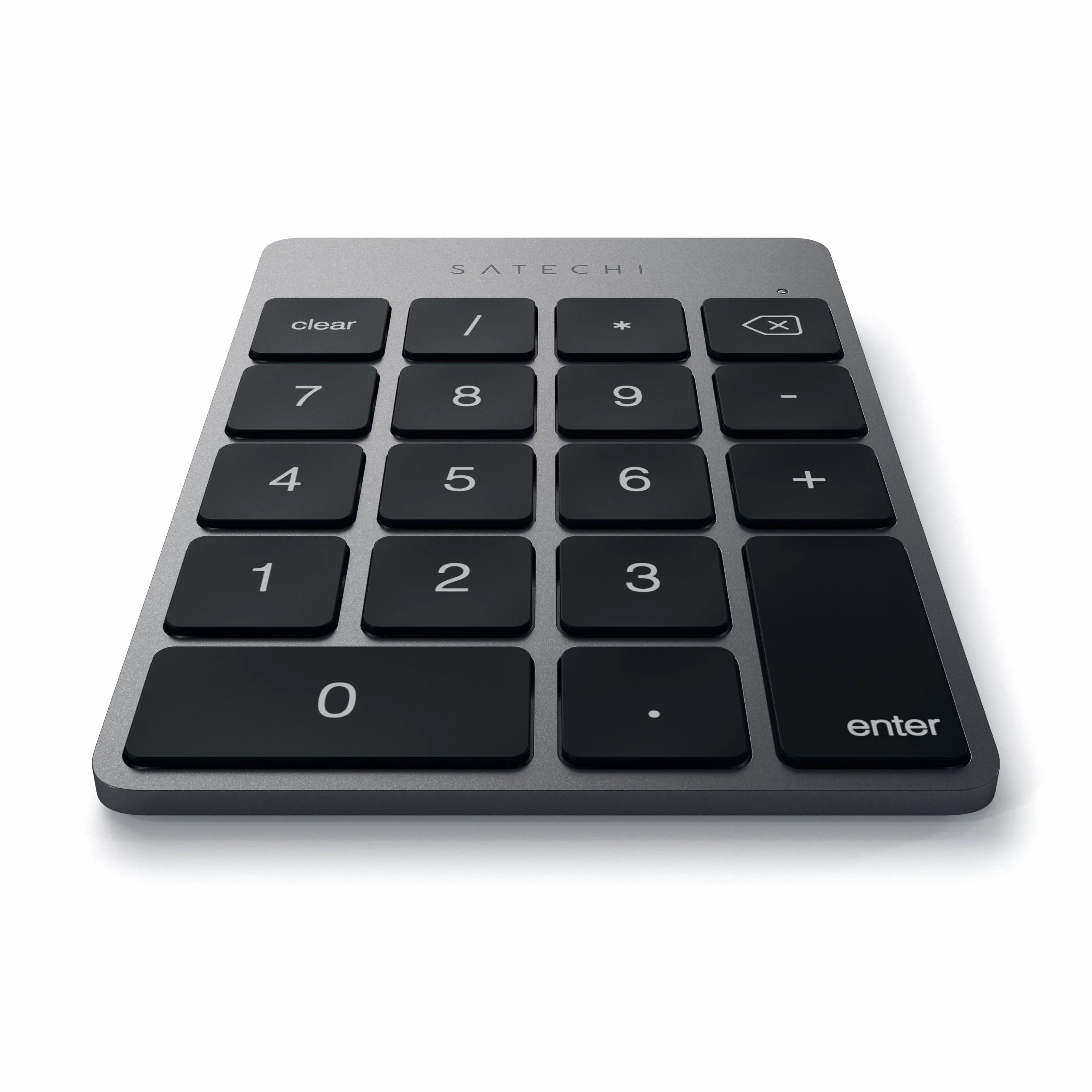 SATECHI Smukła aluminiowa bezprzewodowa klawiatura Bluetooth - rozszerzenie o 18 klawiszy do wprowadzania danych Excel do iMac, MacBooka Pro, iPad, iPhone, Lenovo i innych (kosmiczna szara)