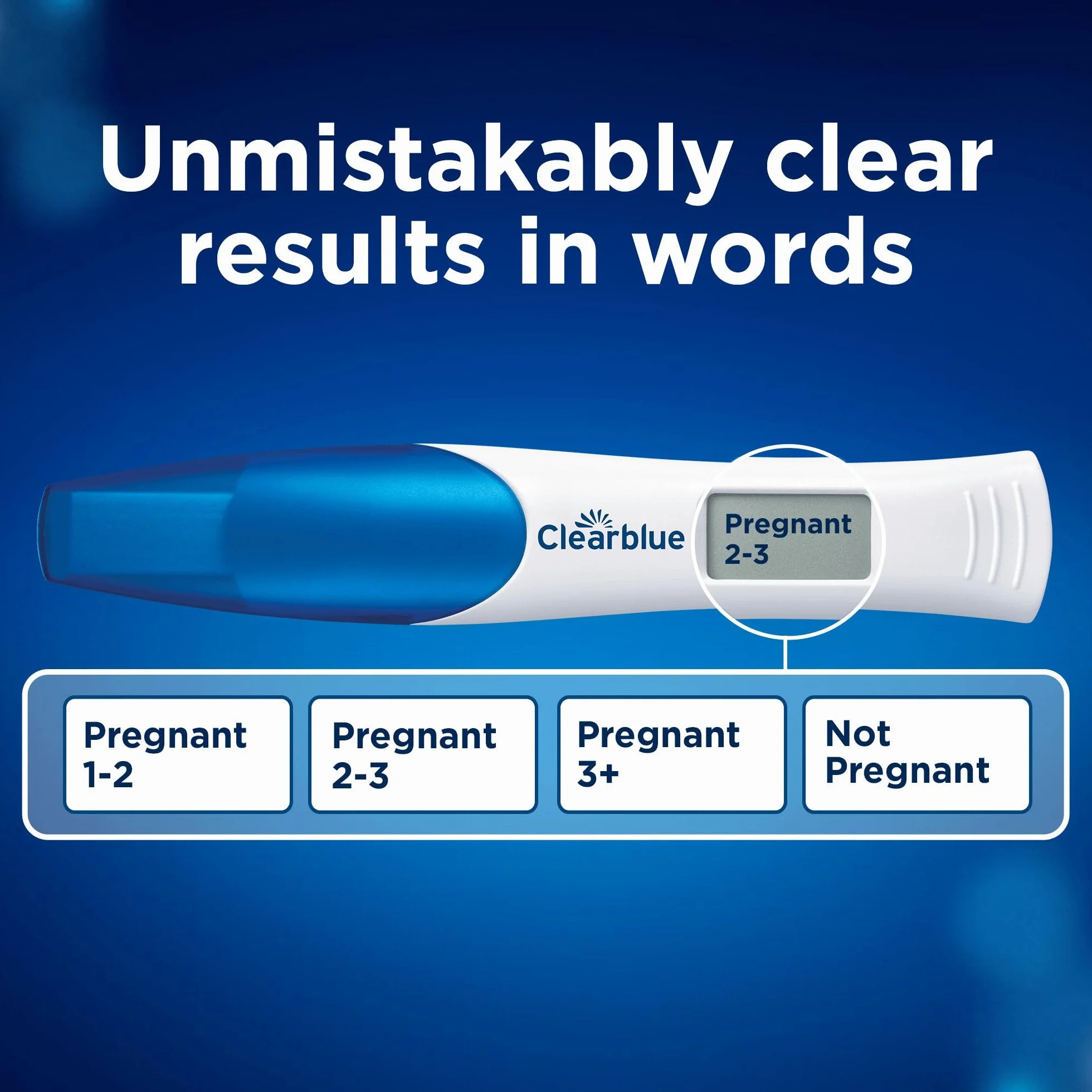 Clearblue Test ciążowy Ultra Early Triple Check & Date Combo Pack, wyniki 6 dni (kije wizualne) informują, ile tygodni (cyfrowy drążek), zestaw 3 testów (1 cyfrowy, 2 wizualne), opakowanie może się