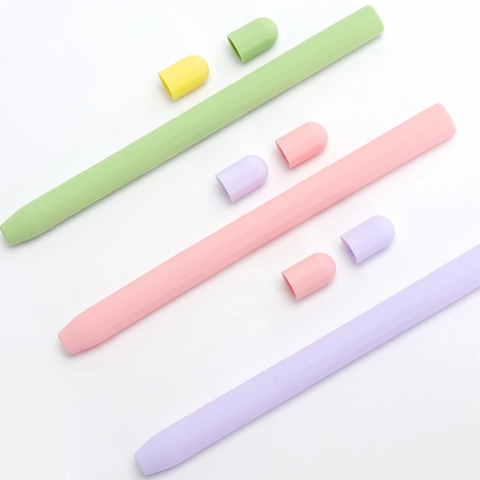 Silikonowe etui na rysik Apple Pencil kompatybilne z Apple Pencil Pro i 2. generacji ergonomiczny uchwyt magnetyczne ładowanie fioletowe matcha zielona różowe
