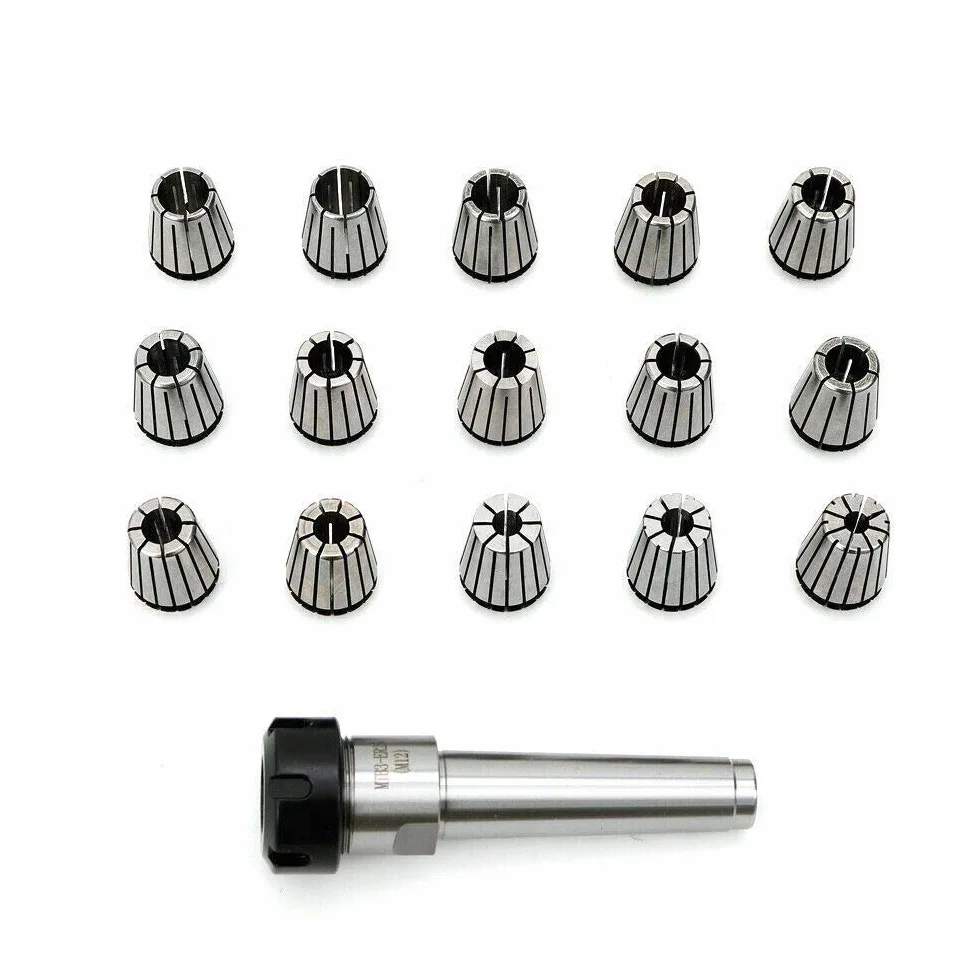 15 x zestaw tulejek zaciskowych uchwyt zaciskowy uchwyt zaciskowy z MK2 MK3 MK4 M10 M12 M16 ER25 zakres mocowania 2-16 mm (stożek: MK3)