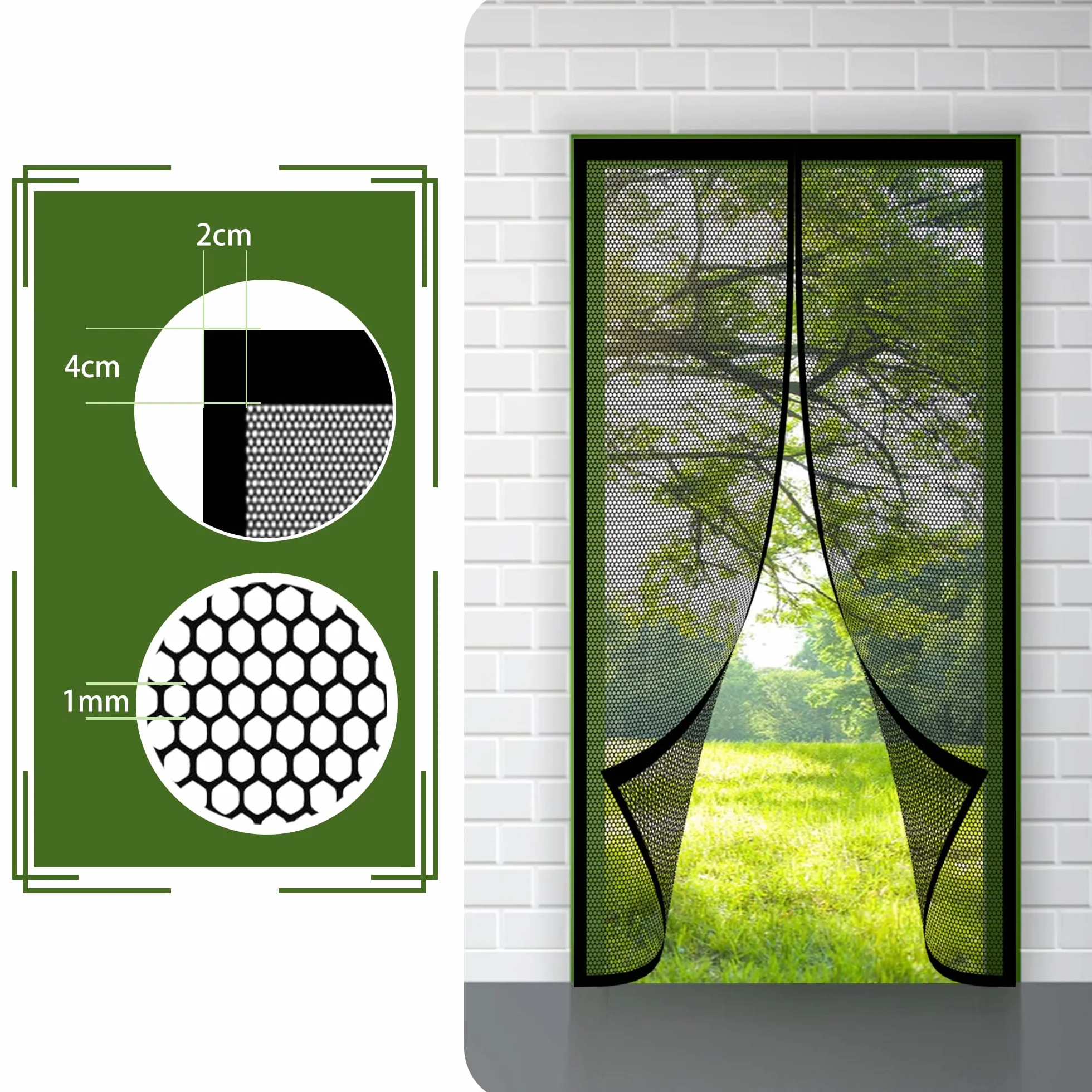 Moskitiera Magnetyczna 78 x 224 cm Różne Rozmiary Magnetyczna Moskitiera Do Drzwi Balkonowe Ochrona Przed Owadami Nadaje Się Do Drzwi Balkonowych, Tarasowych, Czarny