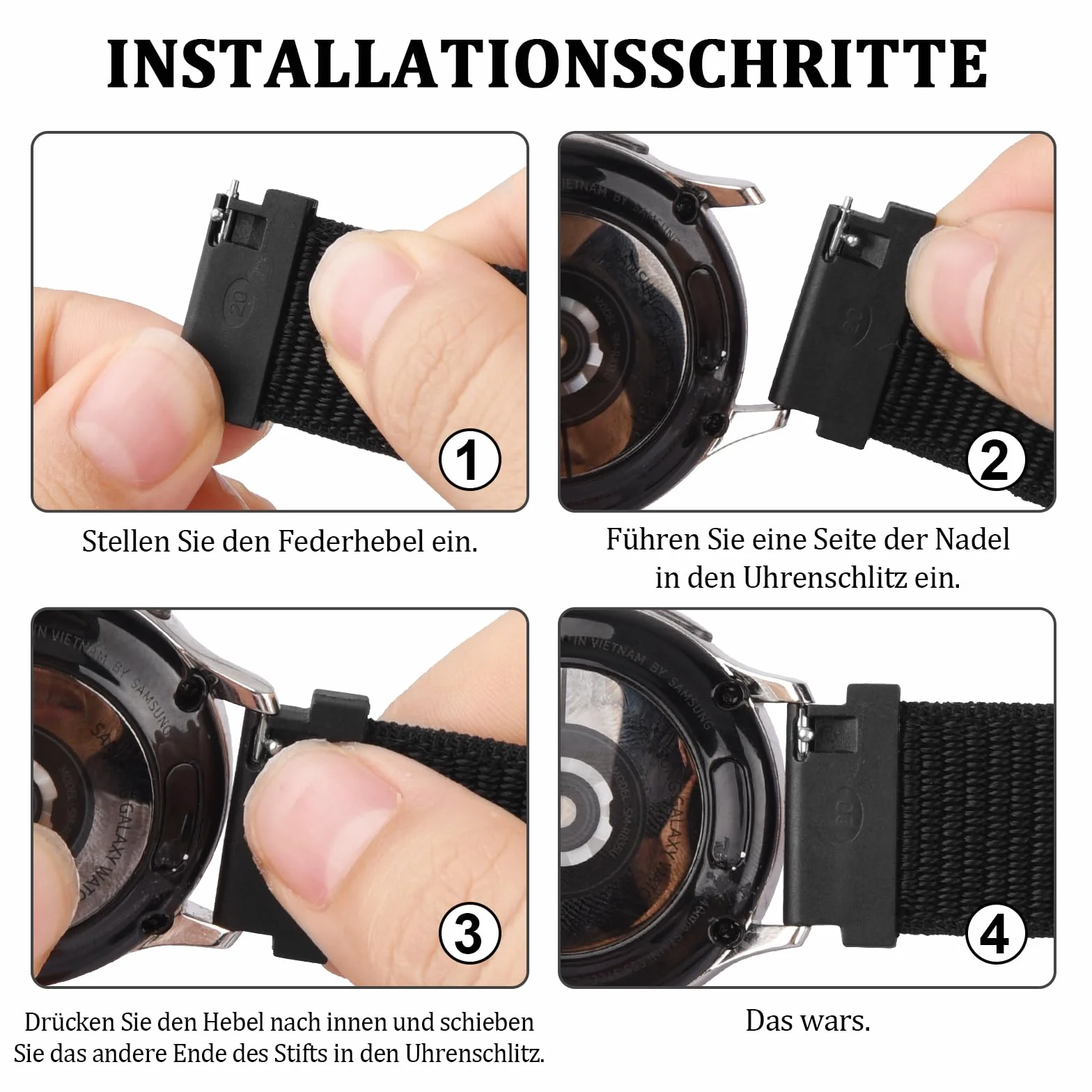 AK Pasek do zegarka Garmin Vivoactive 5 / Vivoactive 3, 20 mm Quick Release, nylonowy pasek zamienny do Garmin Vivoactive 5/Vivoactive 3/Forerunner 55/245/645 dla kobiet i mężczyzn