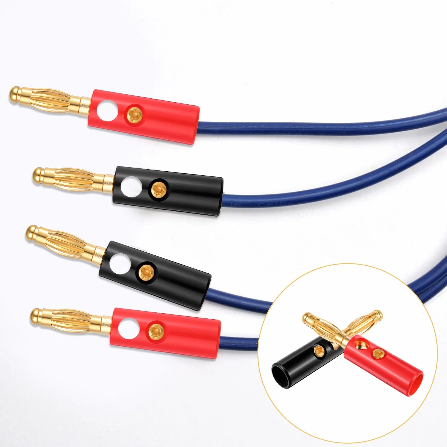 Wtyki bananowe 4 mm 20 sztuk do głośników kabli HiFi stereo