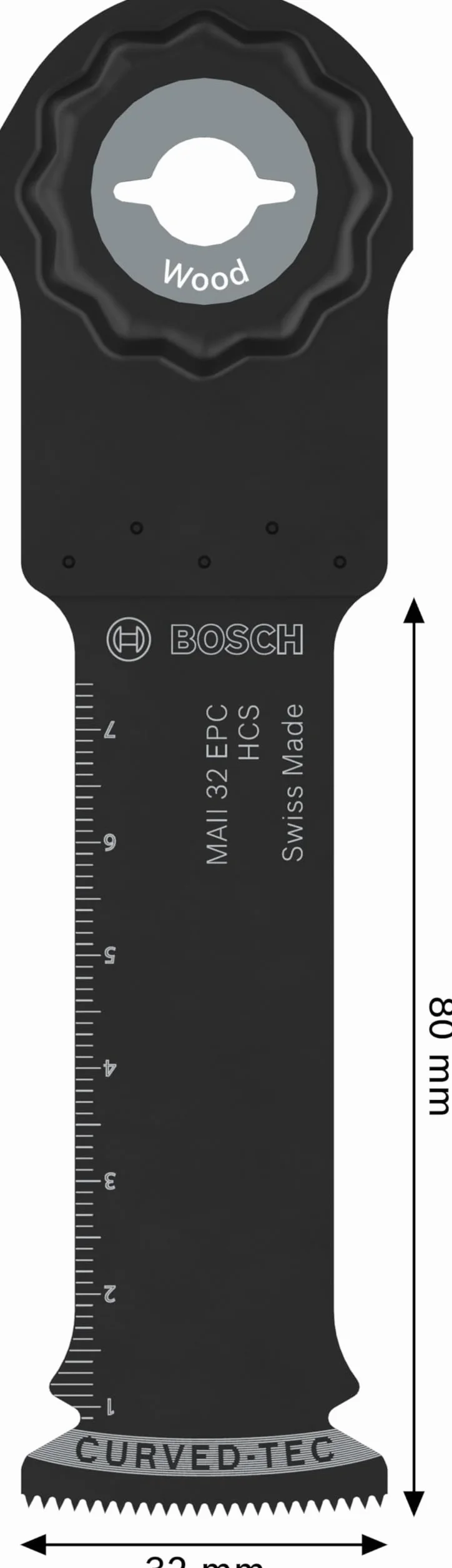 Bosch 1x Brzeszczot do cięcia wgłębnego MAII 32 EPC (do Miękkie drewno, Szerokość 32 mm, Professional Akcesoria Narzędzie wielofunkcyjne)