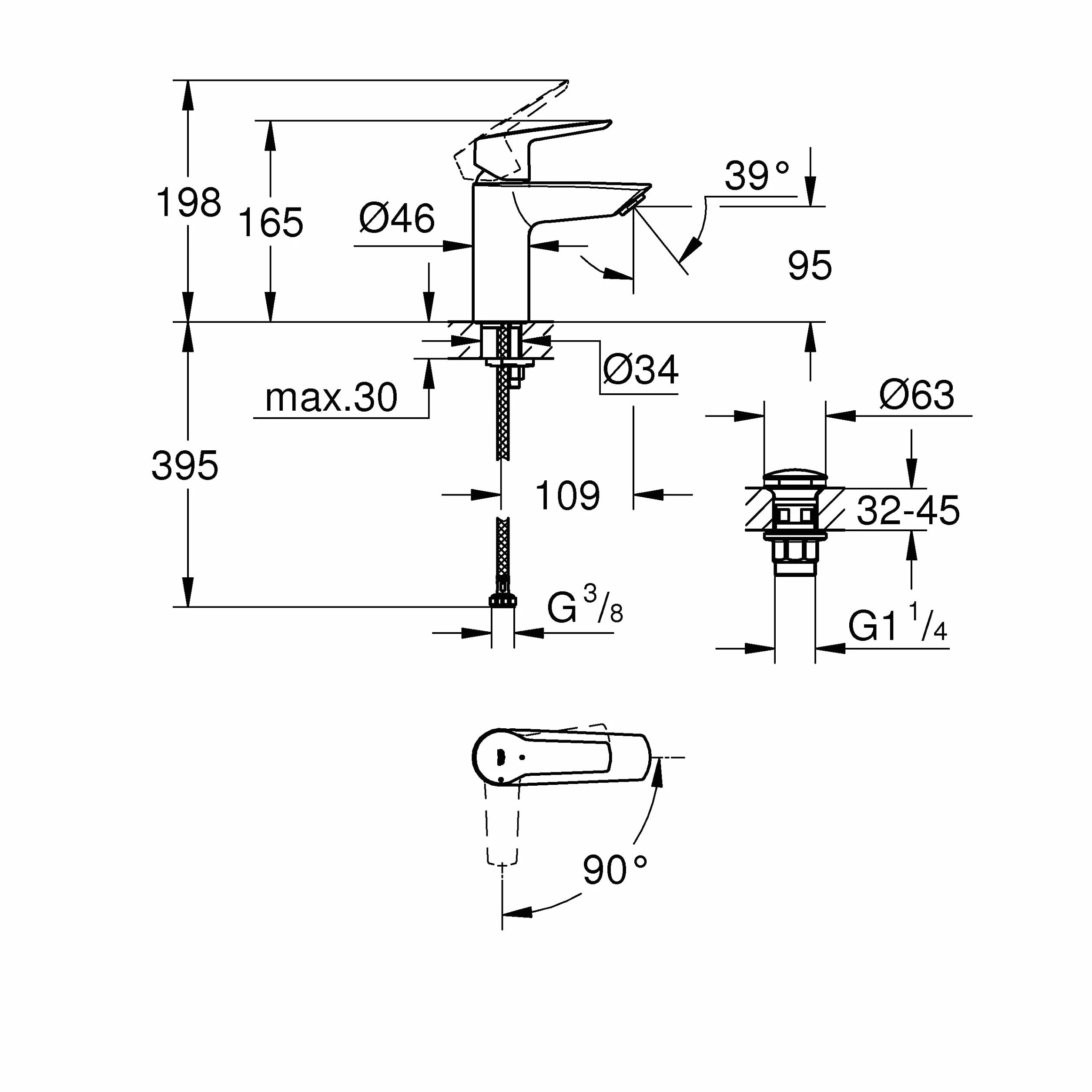 Grohe Start Bateria Łazienkowa, Srebrny, S