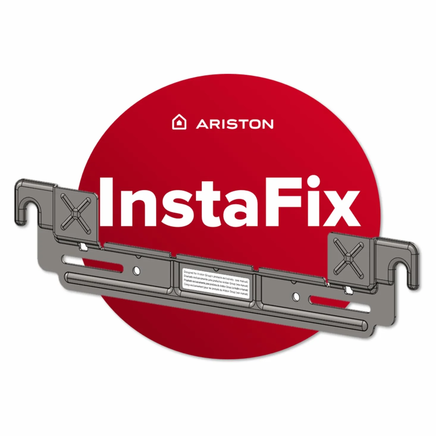 Ariston - INSTAFIX, uniwersalny uchwyt do elektrycznego podgrzewacza wody, pomoc w montażu bez wiercenia, zaprojektowany i wyprodukowany do instalacji we Francji. z mocowaniem ściennym podgrzewaczem
