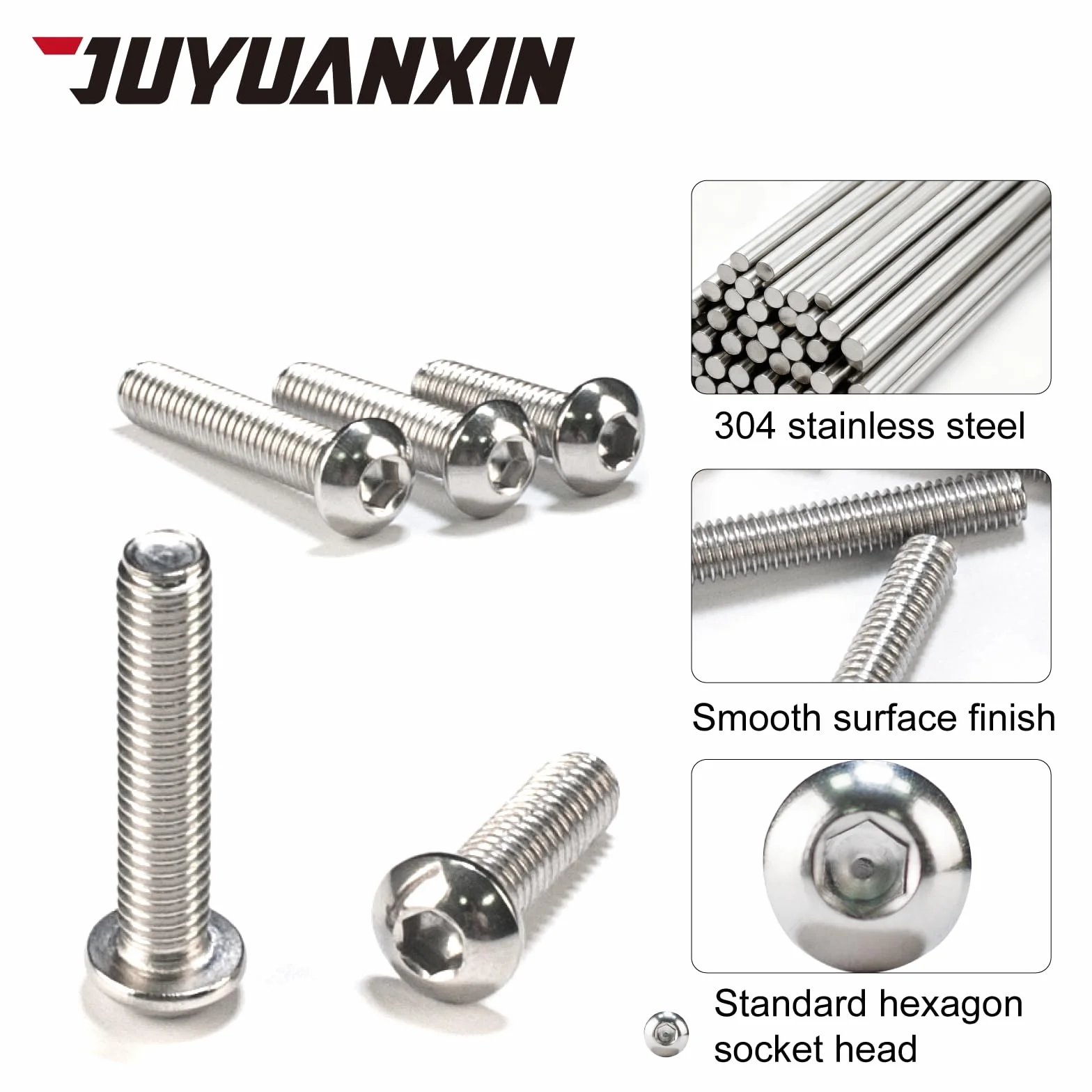 Zestaw 60 śrub M6 x 12 mm, śruby z łbem soczewkowym, zestaw nakrętek ze stali nierdzewnej, okrągłe śruby z łbem sześciokątnym z nakrętkami, śruby maszynowe, zestawy śrub gwintowanych i podkładek