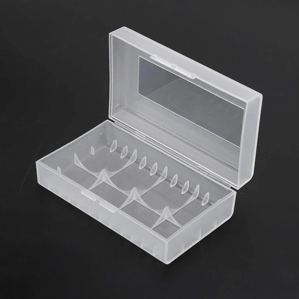 2 szt. 2 x 20700/21700 pojemnik na baterie wodoodporne pudełko do przechowywania baterii, rozmiar 9 x 8 x 2,5 cm, przezroczysty