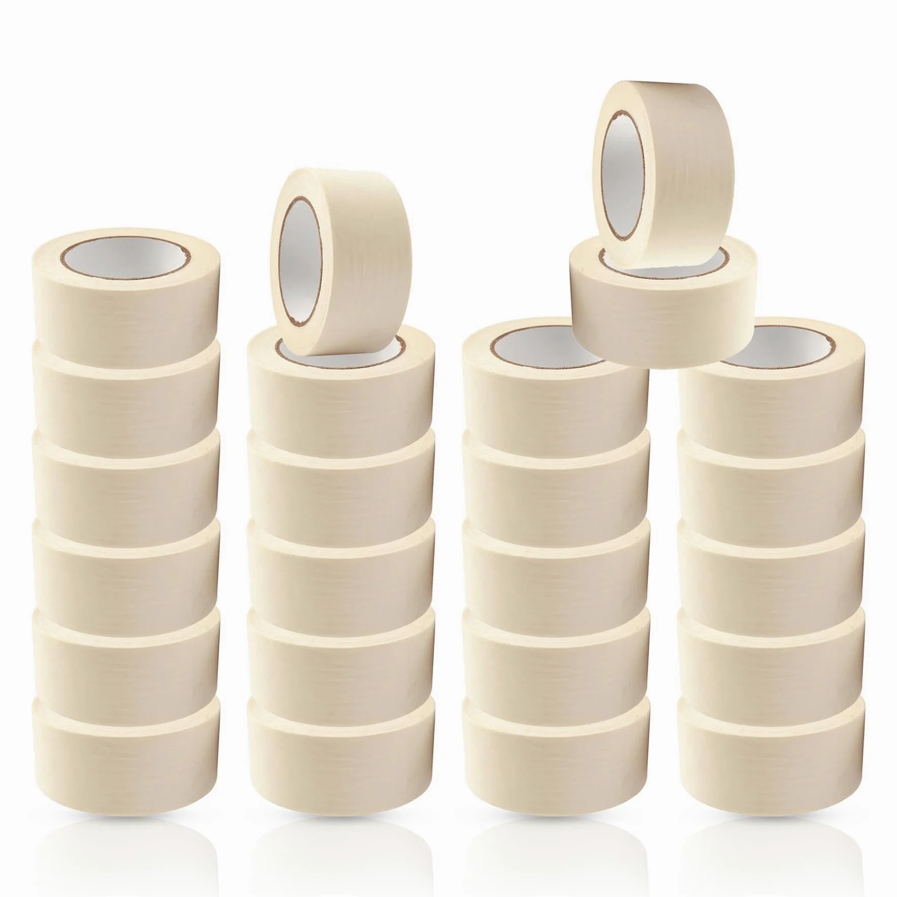 Dapetz ® Taśma maskująca, normalna taśma malarska, 75 mm x 50 m, taśma maskująca do użytku wewnątrz i na zewnątrz, samoprzylepna taśma malarska, taśma maskująca do dekoracji modeli ścian (biała) - 24