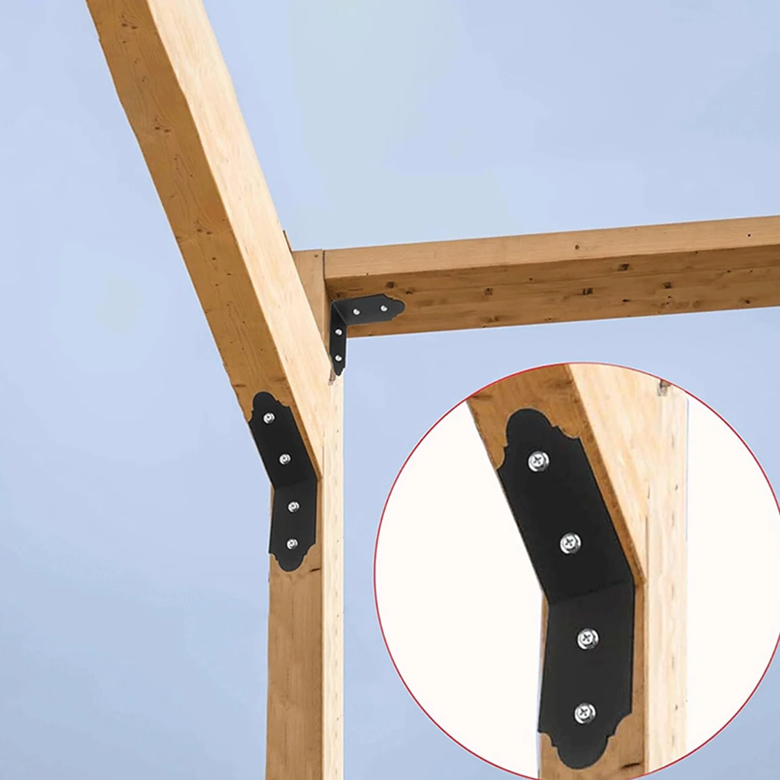 Łącznik kątowy, 4-częściowy, wytrzymały materiał budowlany | Uchwyt kątowy do drewna dla majsterkowiczów, przemysłu, stolarki oraz budowy mebli