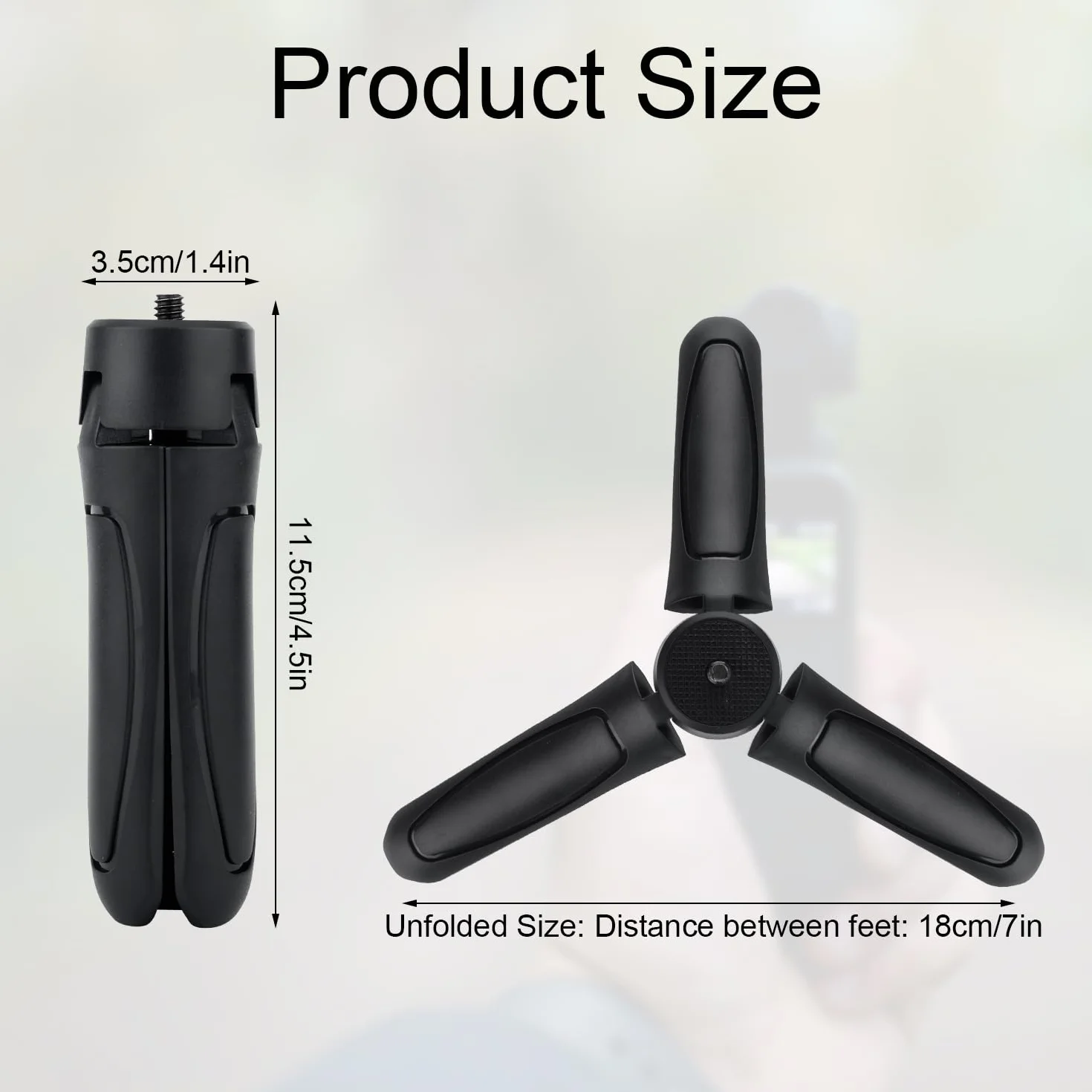 BOXOB Miniaturowy Statyw Kompatybilny z DJI Osmo Pocket 3 i 2, Czarny ABS Przenośny Stojak Selfie