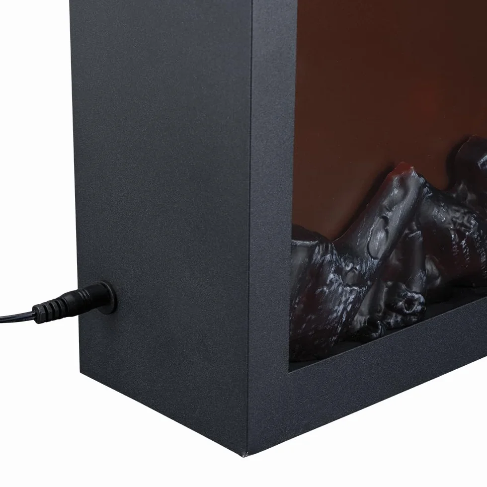 Kominek LED, dekoracyjny ogień elektryczny, bez ogrzewania, realistyczny efekt ognia / płomienia, 41 x 10 x 25 cm, z funkcją timera (6 godzin włączony, 18 godzin wyłączony)