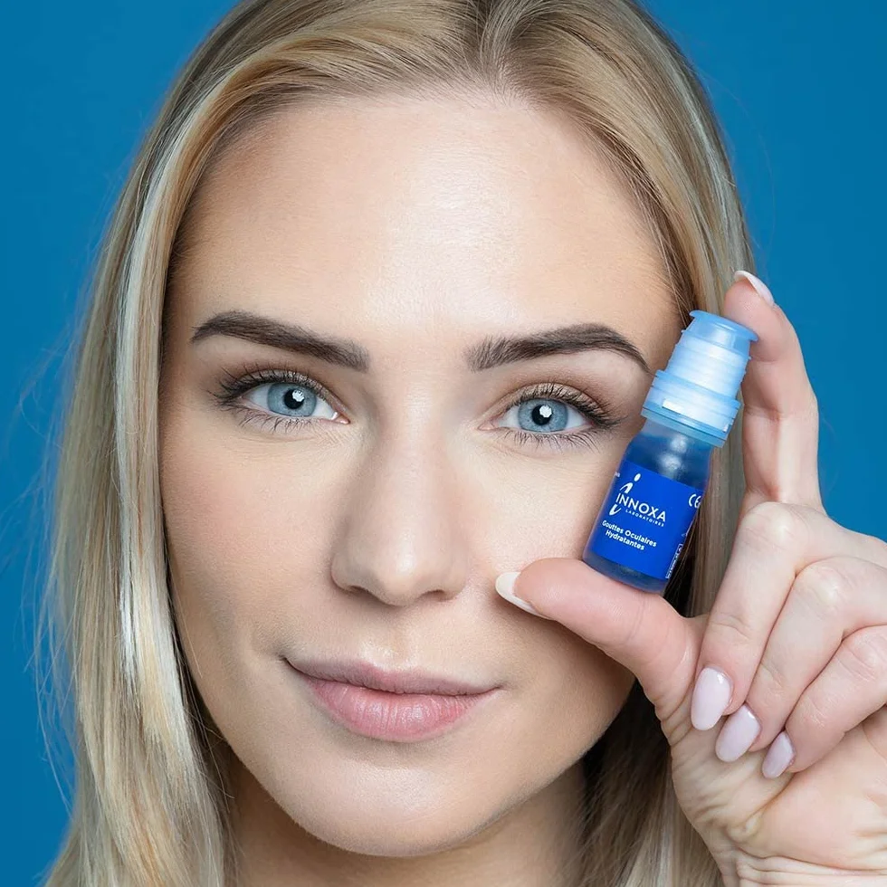 INNOXA Krople do oczu, przywracają biel zaczerwienionym oczom, nawilżają suche i zmęczone oczy, oryginalna sterylna formuła bez konserwantów, zestaw 2 x 10 ml