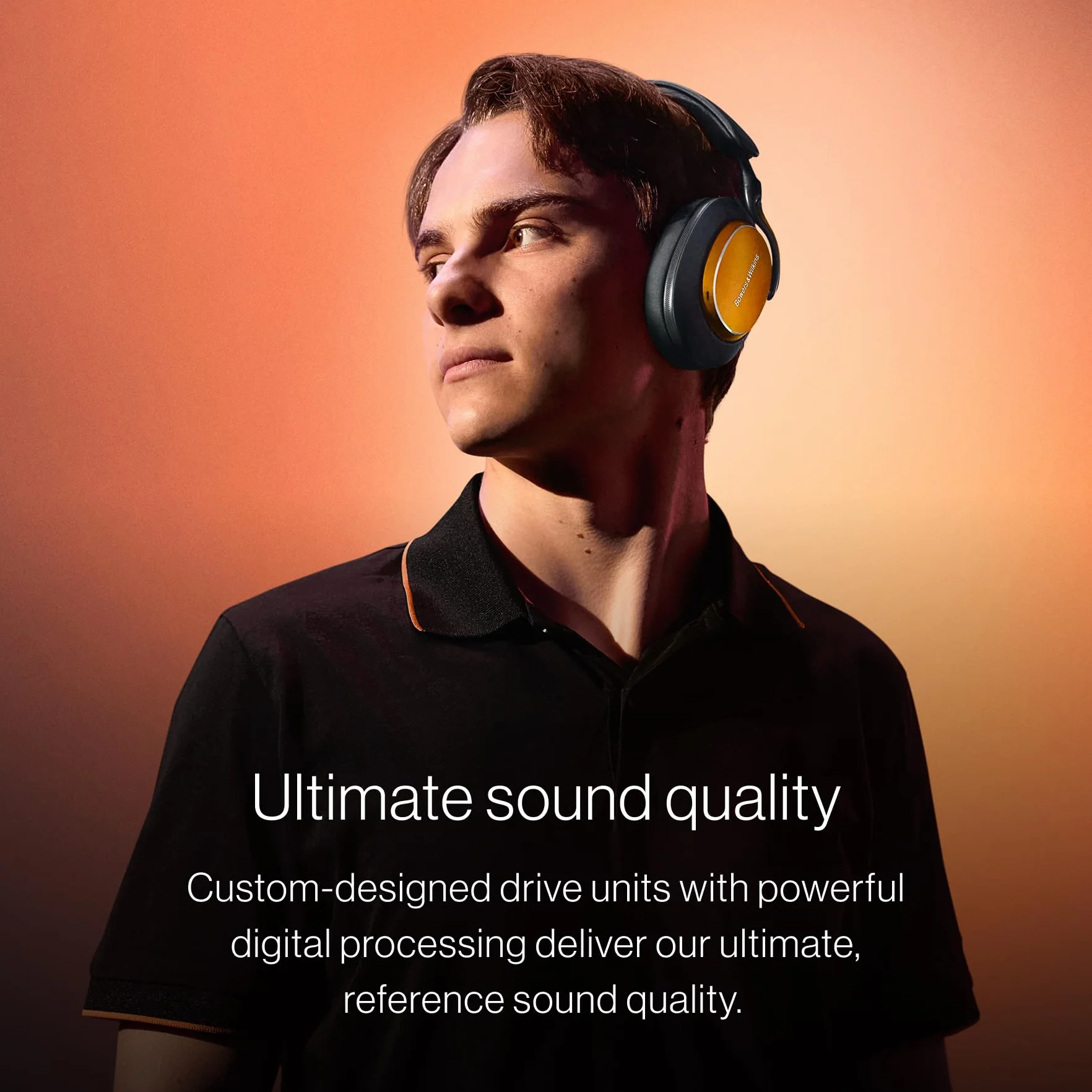 Bowers & Wilkins Px8 S2 McLaren Edition bezprzewodowe słuchawki z redukcją szumów, Bluetooth, szybkie ładowanie, 30h odtwarzania