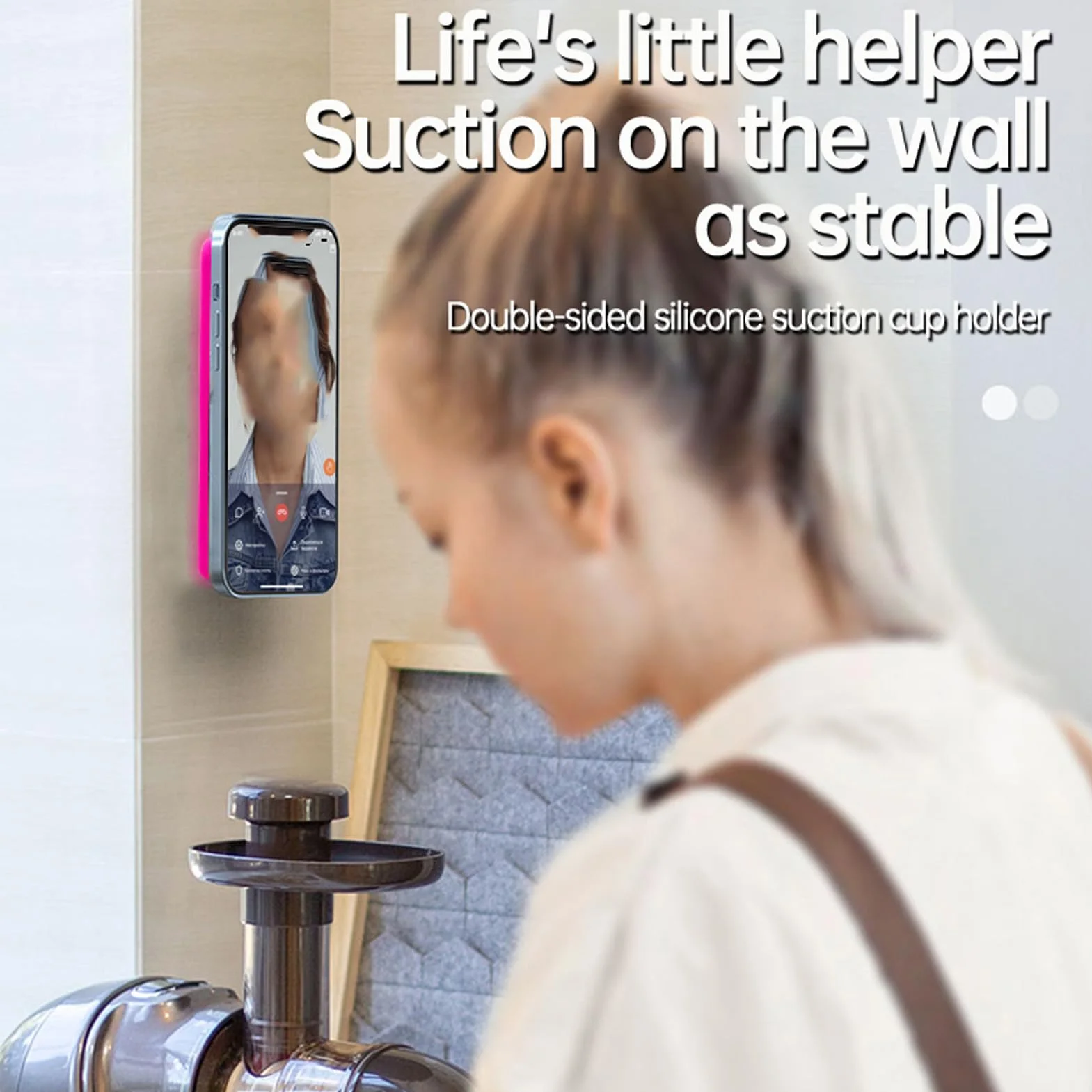 Pssopp 6 szt. Etui na Telefon z przyssawką, Uchwyt Dwustronny, Silikonowy, Przylepny Uchwyt do Telefonu, Kompatybilny ze Wszystkimi Telefonami, Uniwersalny do Lustrzanego Prysznica