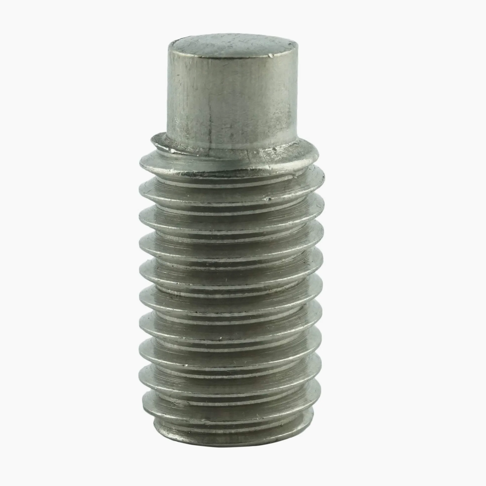 M10 x 16 mm trzpień gwintowy z gniazdem sześciokątnym i czopem (100 sztuk) - śruby mocujące DIN 915 - ISO 4028 - śruby gwintowane - stal szlachetna A2 V2A - nierdzewny