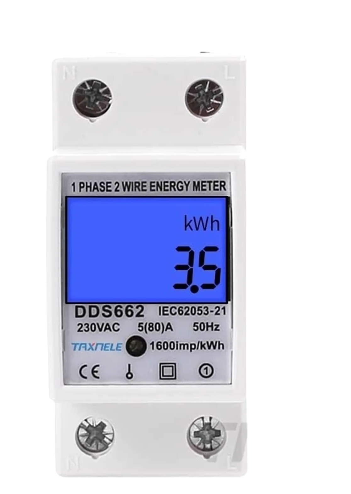 Jednofazowy dwuprzewodowy cyfrowy wyświetlacz LCD watomierz Pobór mocy Licznik energii elektrycznej kWh AC 230 V 50 Hz Szyna DIN elektryczna (bez podświetlenia)
