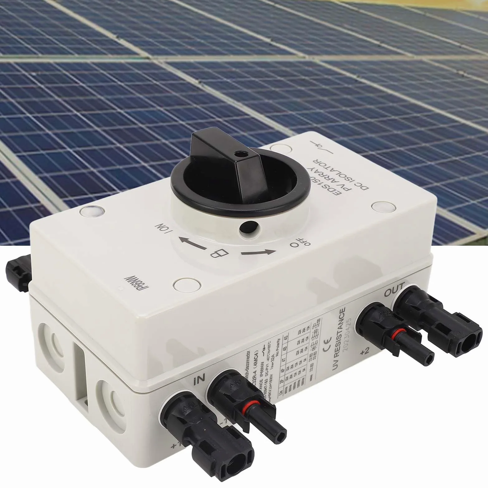Generic Odłącznik Solarny 4P, Wodoszczelna Izolacja DC IP66 dla Systemów Zasilania energią słoneczną Poza Siecią i Podłączonych do Sieci, Obciążenie Znamionowe 32A