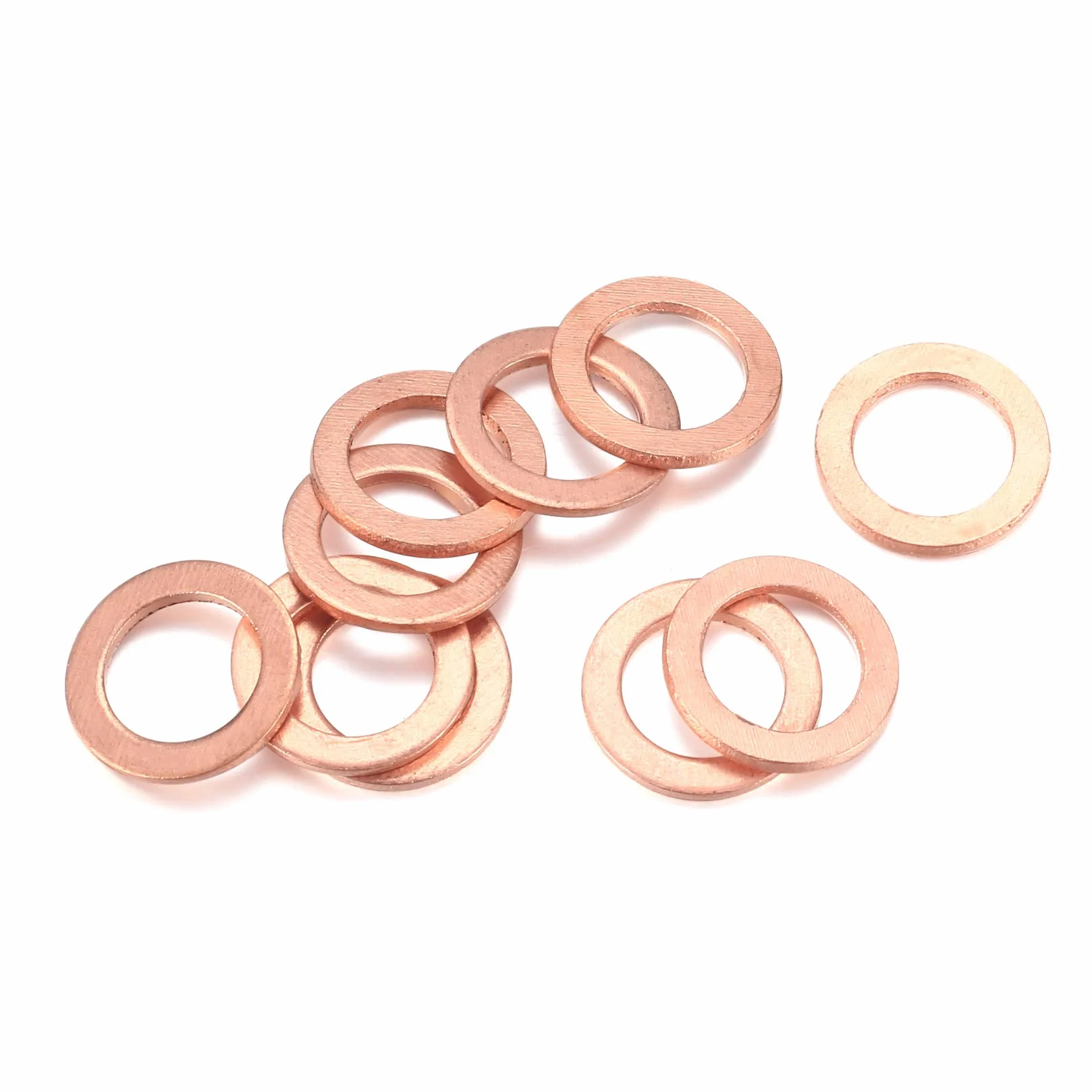 Miedziane metalowe podkładki uszczelniające, płaskie podkładki, o-ring z pudełkiem do uszczelniania - 200 sztuk/M5 M6 M8 M10 M12 M14