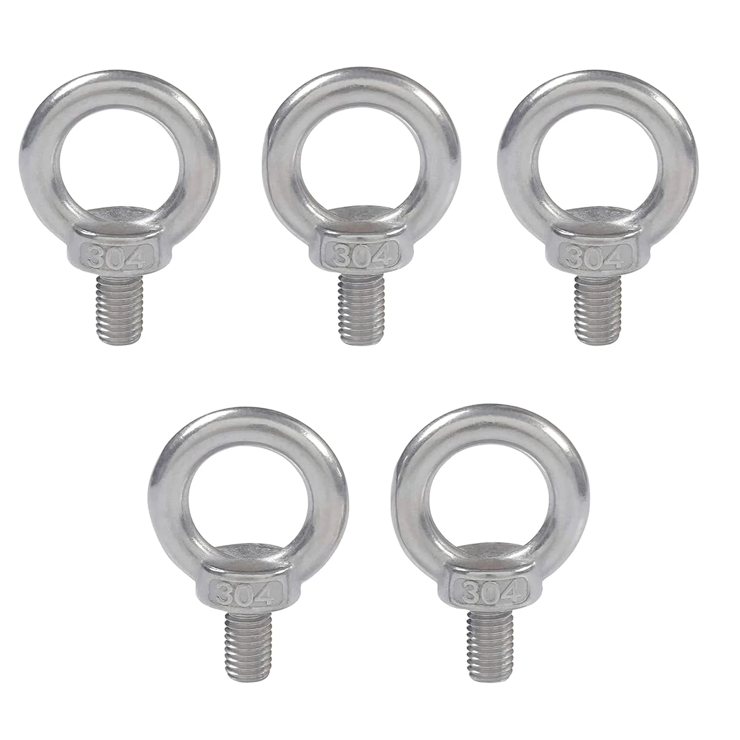 Śruba oczkowa ze stali nierdzewnej, 5 sztuk śrub ze stali nierdzewnej do sprzętu inżynieryjnego(M6x50mm)