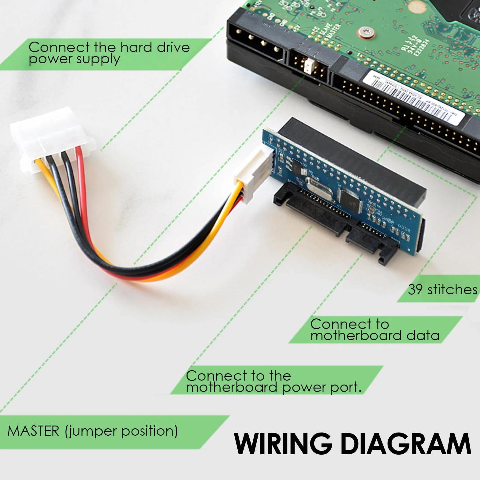IDE/PATA 40-pinowy adapter konwertera na SATA żeński