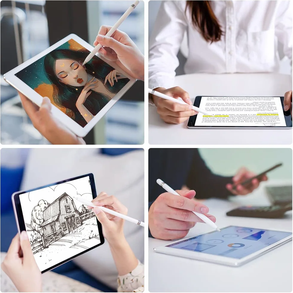 flintronic Końcówki kompatybilne z ołówkiem Apple iPad Pro, 4 opakowania końcówek zamiennych do Apple Pencil 2. generacji i 1. generacji, końcówki wymienne do iPada Pro iPencil, białe
