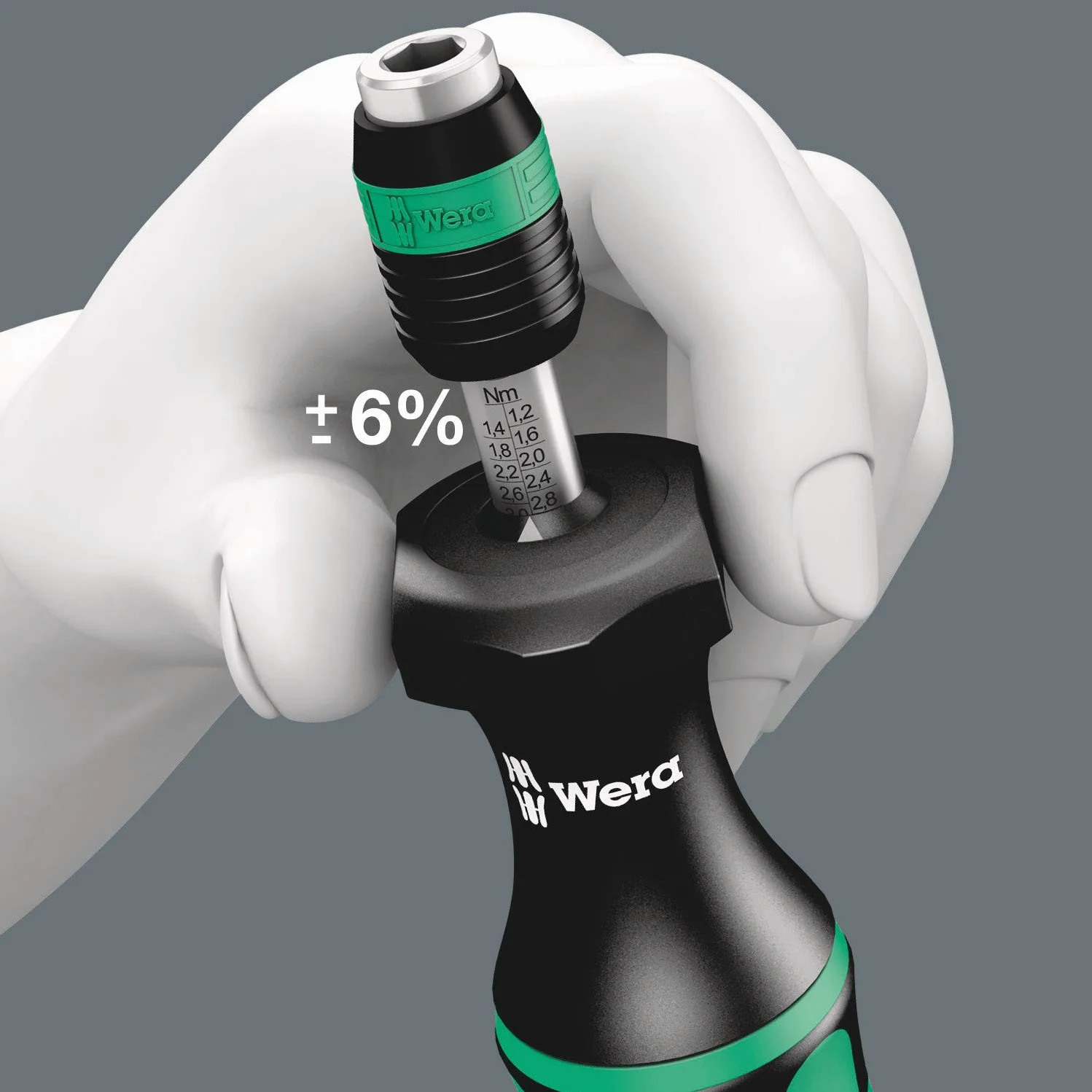 Wera 7441 1,2-3,0 Nm Wkrętak Dynamometryczny, Zielony, 1/4"