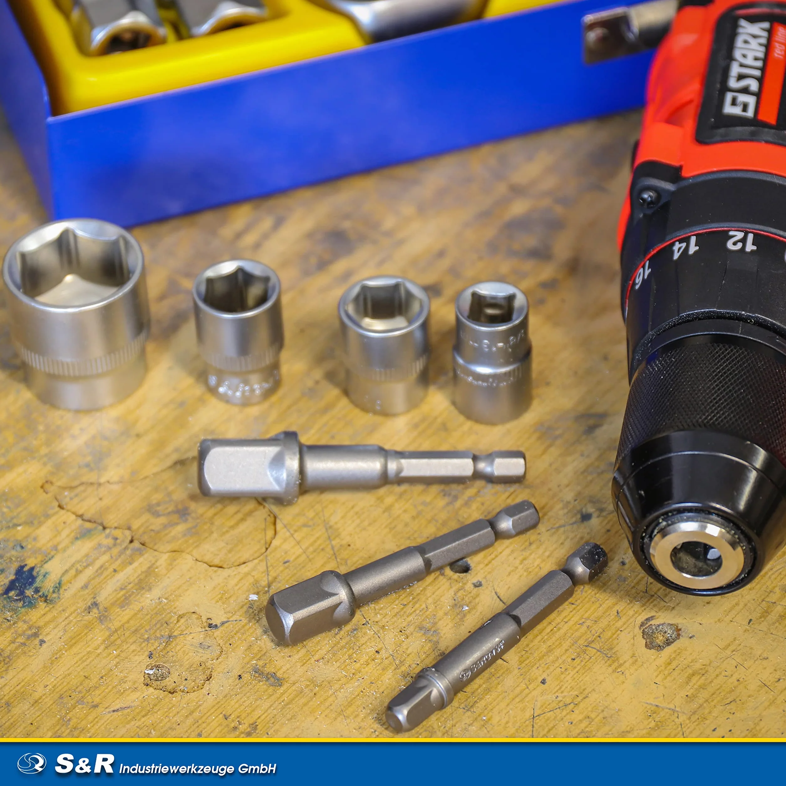 S&R Zestaw adapterów do kluczy nasadowych sześciokątnych na 1/4", 1/2", 3/8" czworokątny, do wiertarki i wkrętarki akumulatorowej, do wkręcania bez zagięcia, klucze nasadowe i nasadki nasadowe,