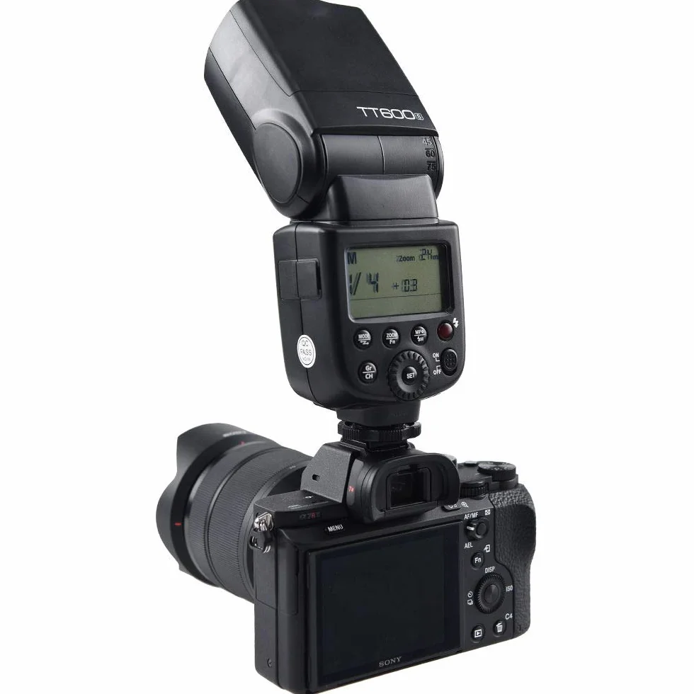 Godox TT600S Speelite lampa błyskowa 2,4 GHz z ręcznym pilotem zdalnego sterowania do aparatu Sony A6300/A6000/A7/A7S/A7R/a7mii/a7sii/a7rii/a7smii, czarna