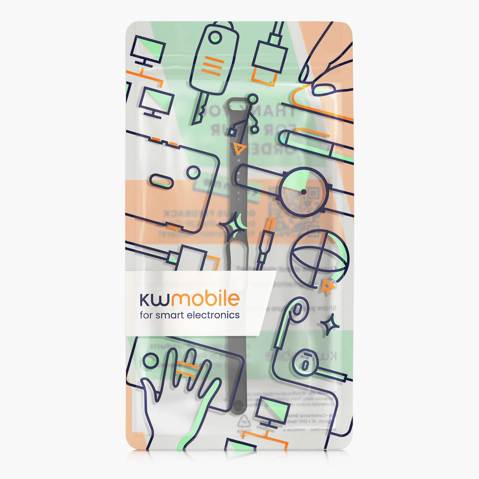 kwmobile Bransoletka zastępcza kompatybilna z Xiaomi Mi Band 7 – bransoletka fitness z silikonu w kolorze czarnym